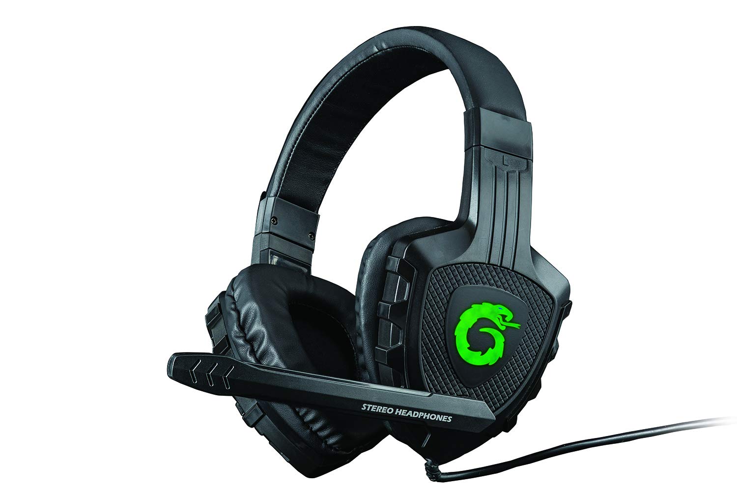 Viper-X Gaming-Headset für PS4 PC Xbox One Controller Laptop Mac Nintendo Heavy Bass Kopfhörer mit Mikrofon-LED-Lichtern 2m Kabel gepolstert Kopfbügel Ohrmuscheln