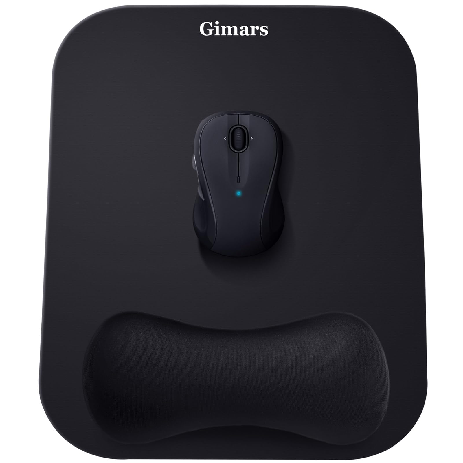 Gimars Mauspad mit Gelkissen, Ergonomisches Mousepad mit Handauflage, Gel Memory Foam Wasserdicht Mauspads mit Handgelenkauflage für Computer Laptop Offfice Heim, Schwarz