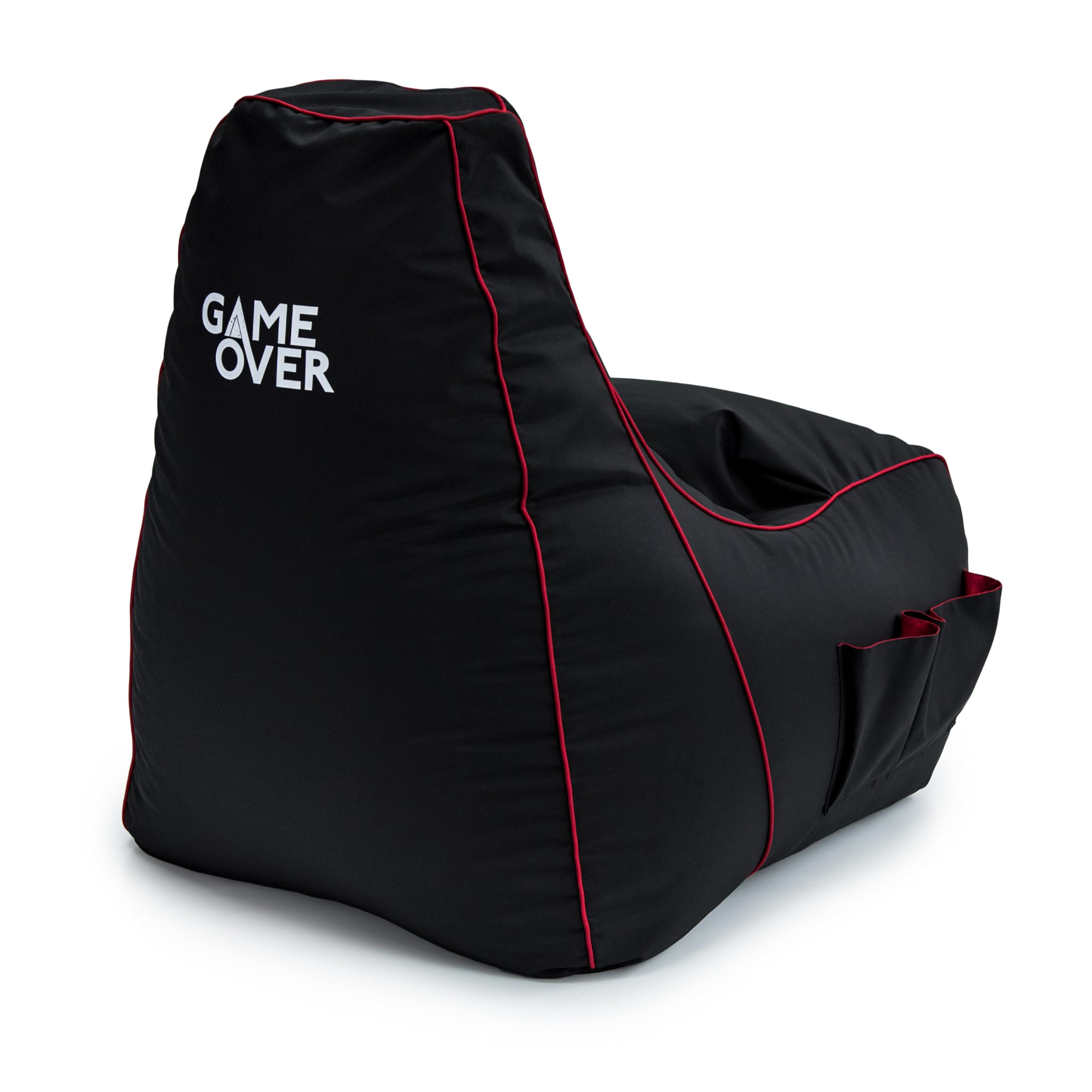 Game Over Twilight Prinzessin Video Spiele Sitzsack | Innenwohnzimmer | Seitentaschen für Controller | Headset-Halter | Ergonomisches Design für den Engagierten Spieler (Electric Crimson)