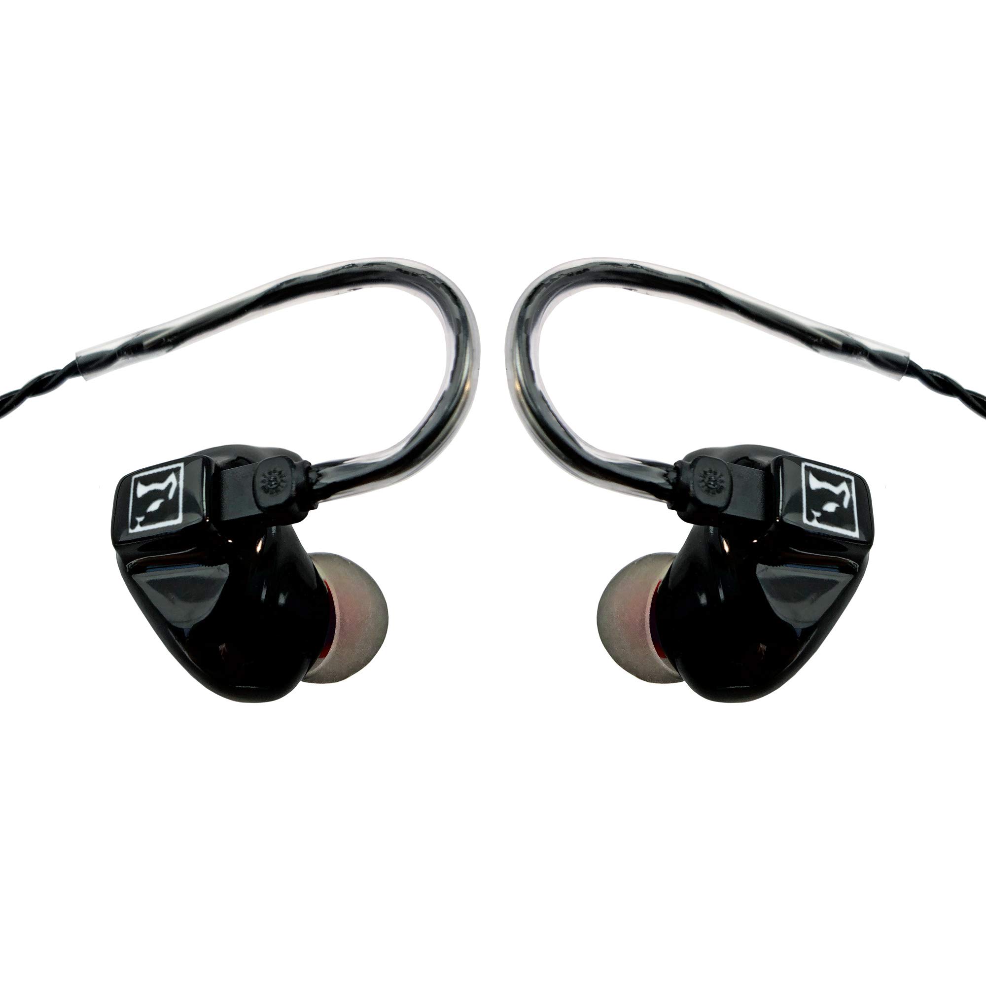 HL4400 In-Ear Kopfhörer, 4-Wege Treiber ausgewogen, Smart Surface Universal Design mit 2-Pin-Wechselkabel, verschiedene Domes und Filter - Schwarz