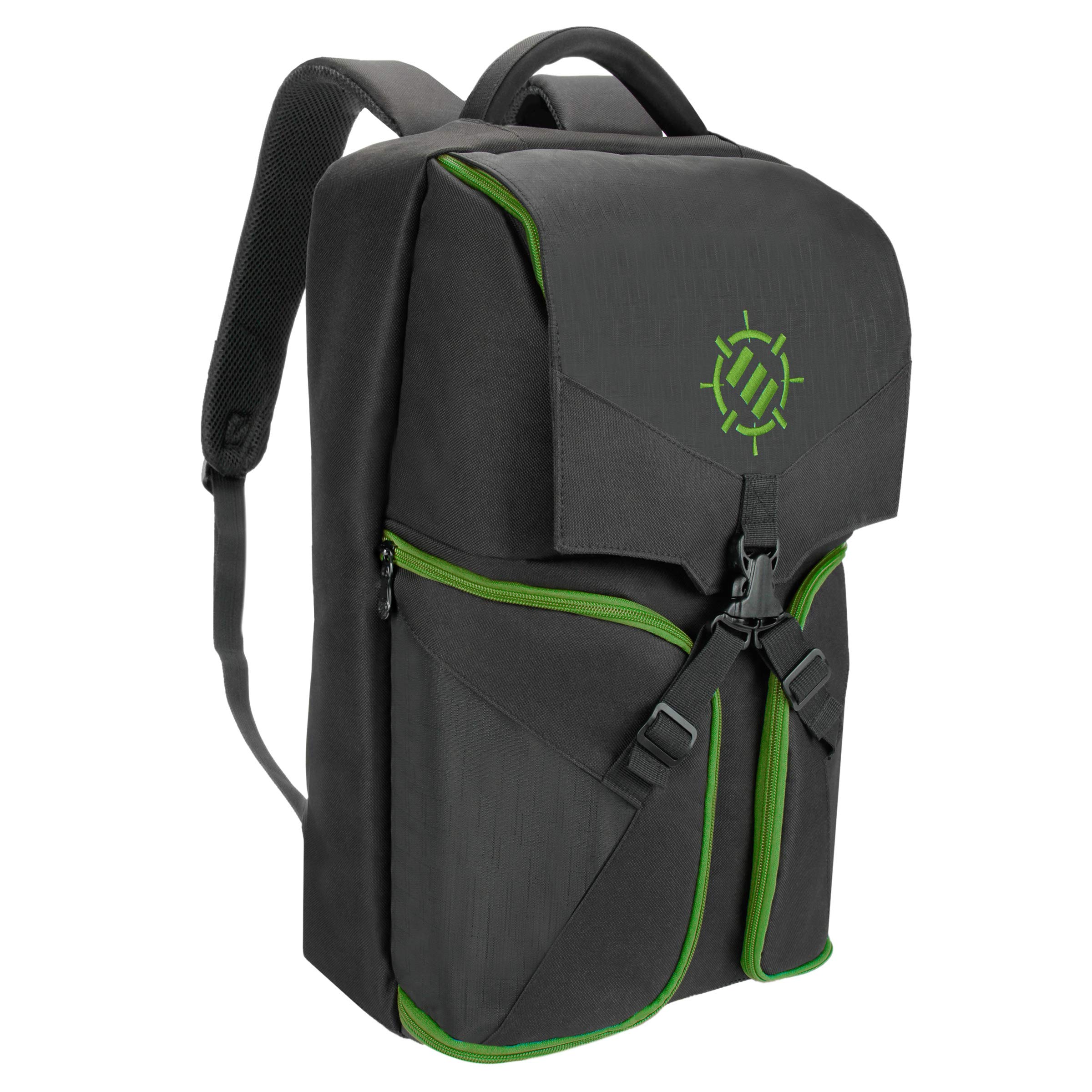 ENHANCE Universal Gaming Rucksack für Konsolen wie Xbox 360, Xbox One, & Laptop Ausreichend Platz für Ihre Controller, Headsets, Spiele, Mäuse, Tastaturen & Zubehör - Esports-Ausrüstung - Grün