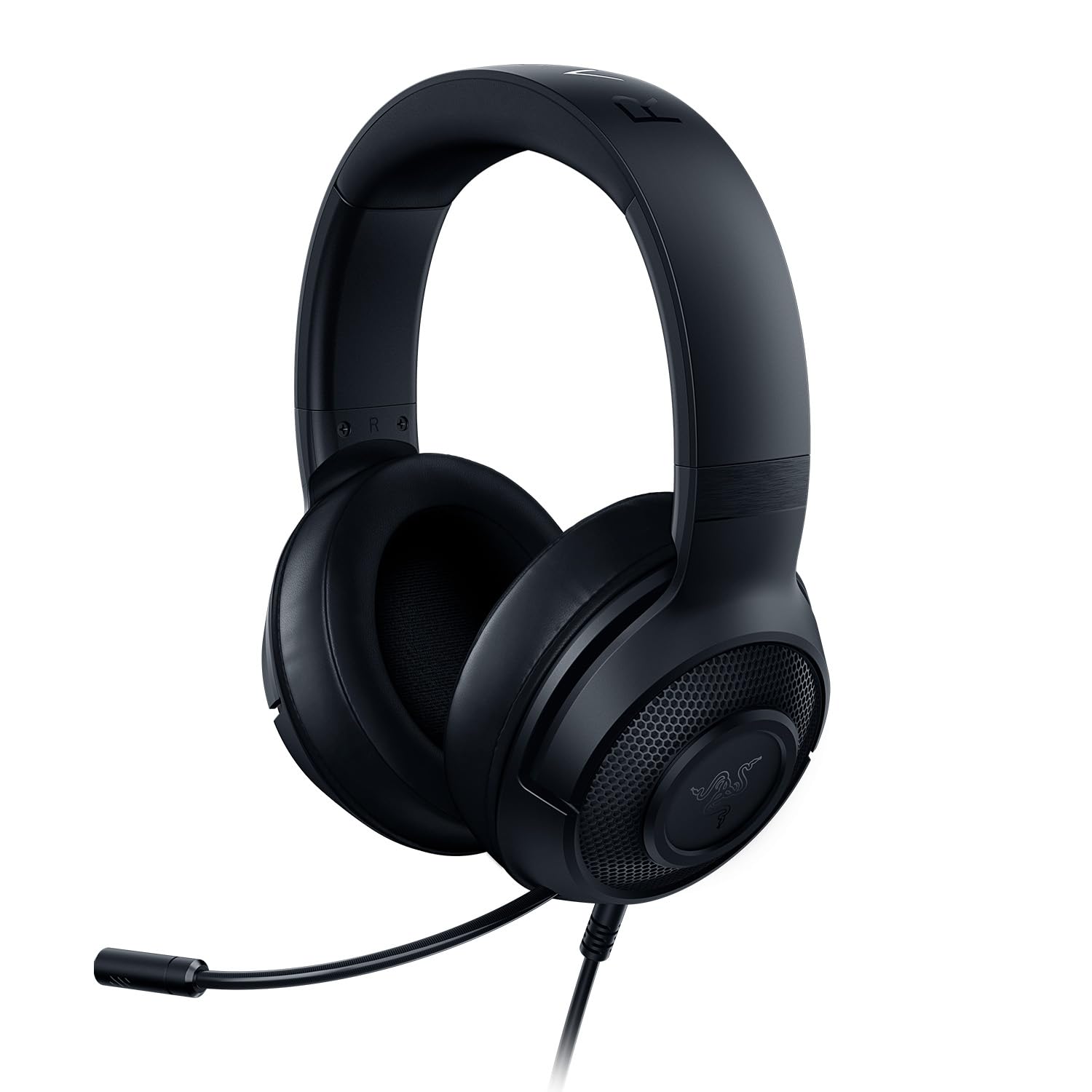 Razer Kraken X - Kabelgebundenes Multiplattform-Gaming-Headset (Biegbares Cardiod-Mikrofon, Individuell abgestimmte 40-mm-Treiber, 3,5-mm-Anschluss, Ovale Ohrpolster, Verstellbarer Kopfbügel) Schwarz