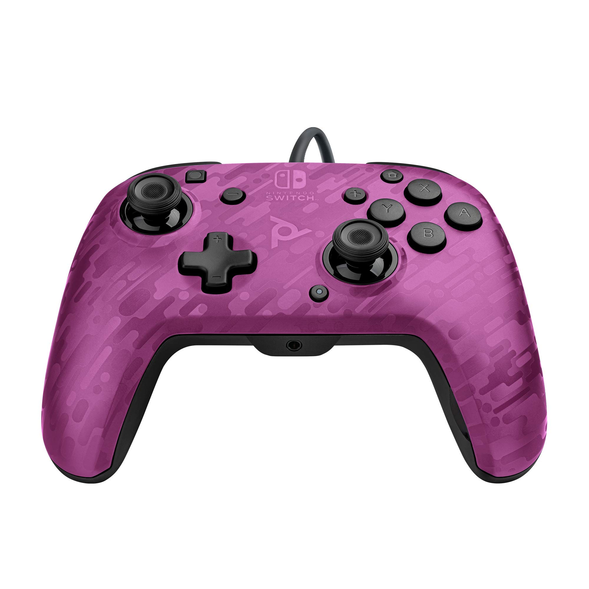 PDP Gaming Faceoff Deluxe+ verkabelt Switch Pro Controller - lila Camo - Offiziell Lizenziert durch Nintendo - Customizable buttons and paddles - Ergonomic Controllers