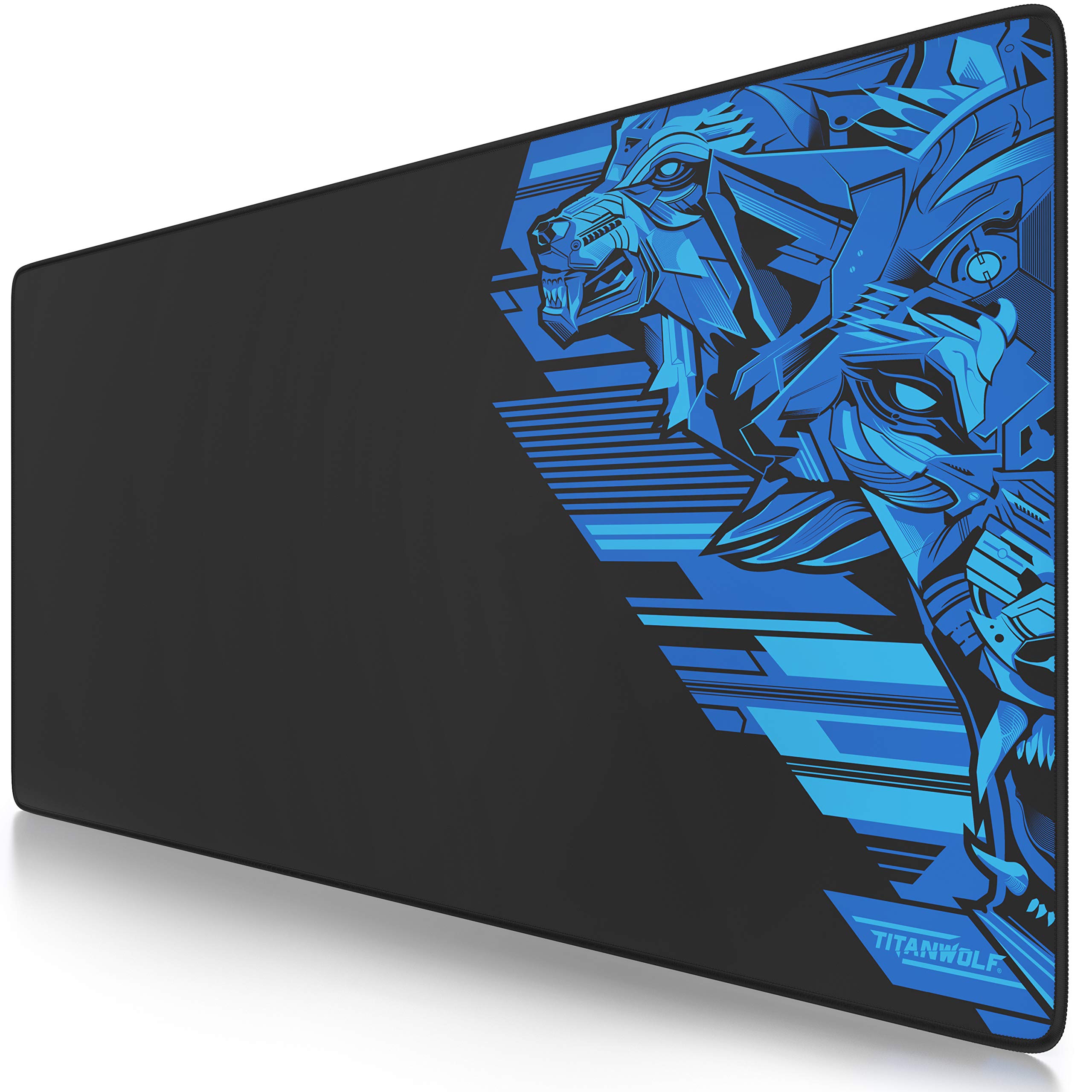 TITANWOLF - XXL Mauspad Gaming Titanwolf 900 x 400mm - XXL Mousepad groß Motiv - Tischunterlage Large Size - verbessert Präzision und Geschwindigkeit - auch für Roccat Razer Logitech Maus und Tastatur