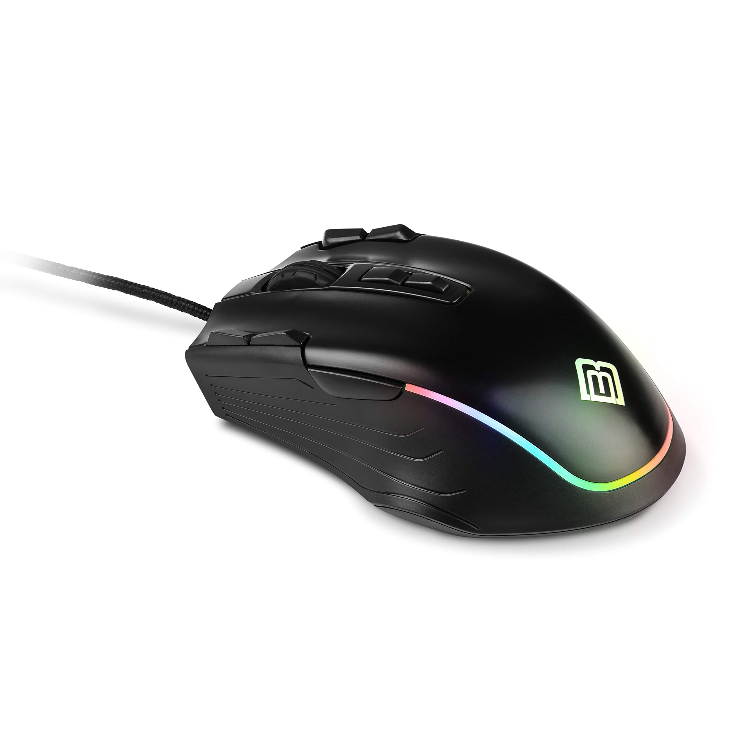 Nightmare - Gaming-Maus für Links- und Rechtshänder mit programmierbarer RGB-Beleuchtung, 11 Tasten und bis zu 2500 DPI Abtastrate