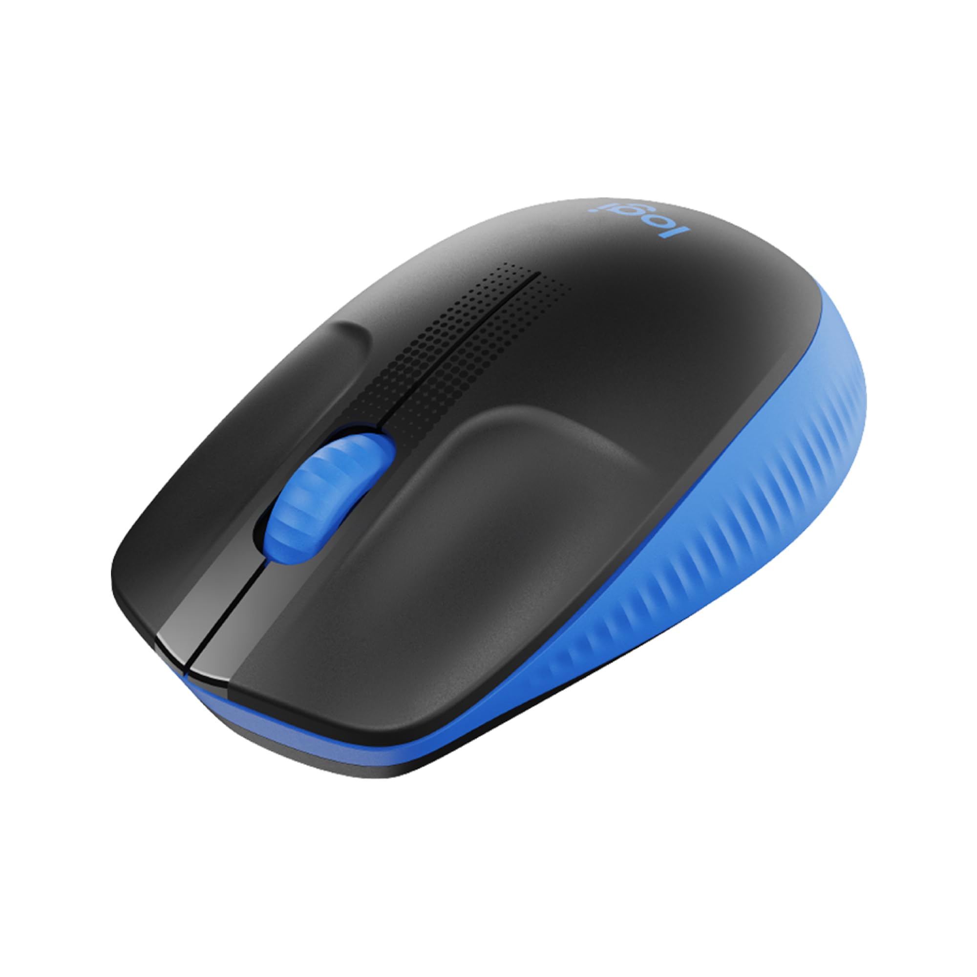 Logitech kabellose Maus M190, geschwungenes Design für beidhändige Nutzung, Batterielebensdauer von 18 Monaten plus Stromsparmodus, USB-Empfänger, präzise Kontrolle dank breitem Rad und Tasten - Blau