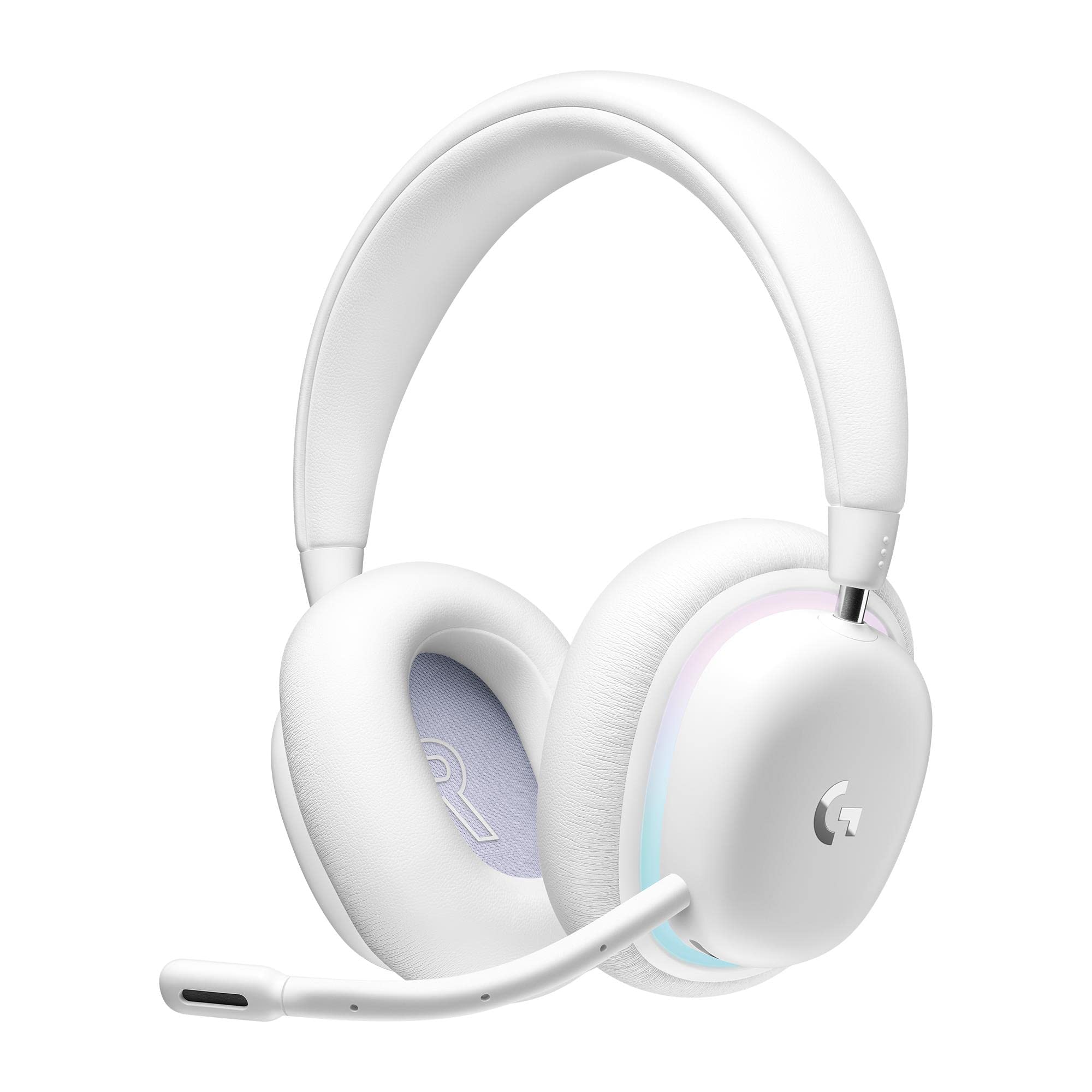 Logitech G G735 Kabelloses Gaming Headset, Anpassbare LIGHTSYNC RGB-Beleuchtung, Lightspeed, Bluetooth, Abnehmbares Mikrofon, Kompatibel mit PC & Mac – Weiß