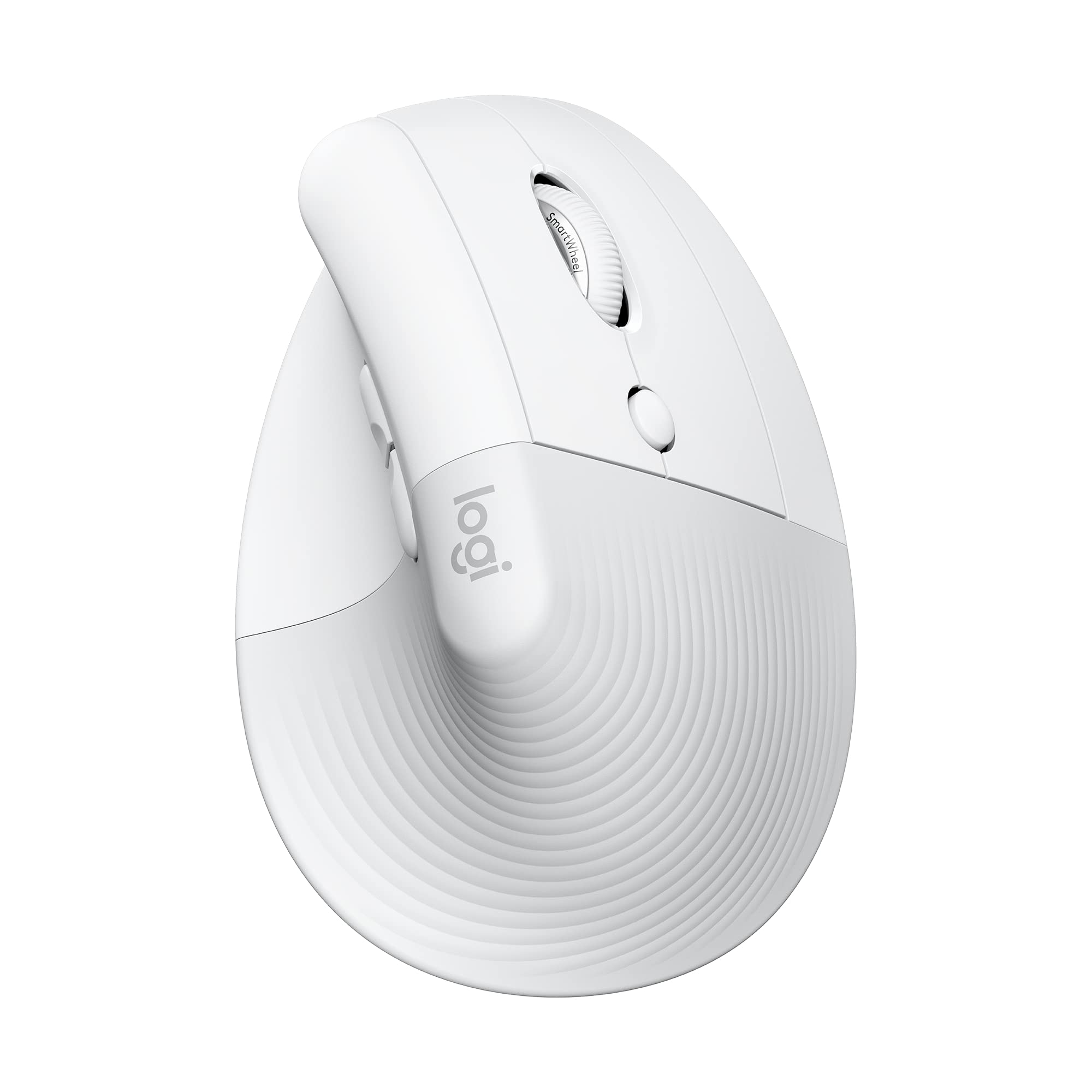 Logitech Lift Vertikale Ergonomische Maus, Kabellos, Bluetooth oder Logi Bolt USB-Empfänger, Leise Klicks, 4 Tasten, Kompatibel mit Windows/macOS/iPadOS, Laptop, PC - Weiß