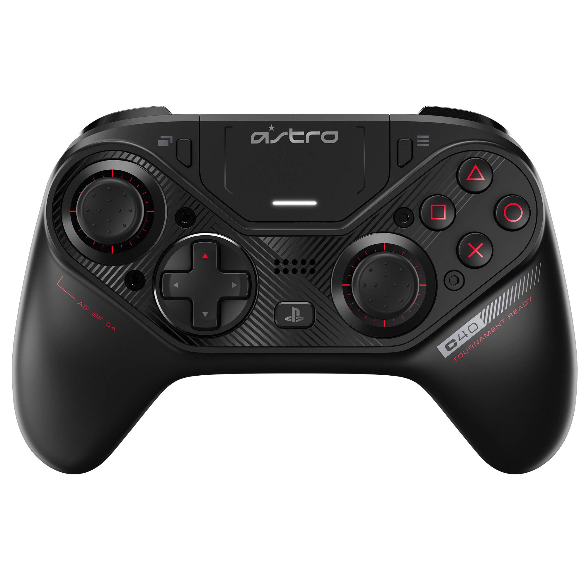 ASTRO Gaming C40 TR-Controller - Kompatibel mit Playstation 4 und PC + Zubehör (Reisetasche, 4 weitere Tastenkappen, Kabelloser USB-Transmitter), Schwarz