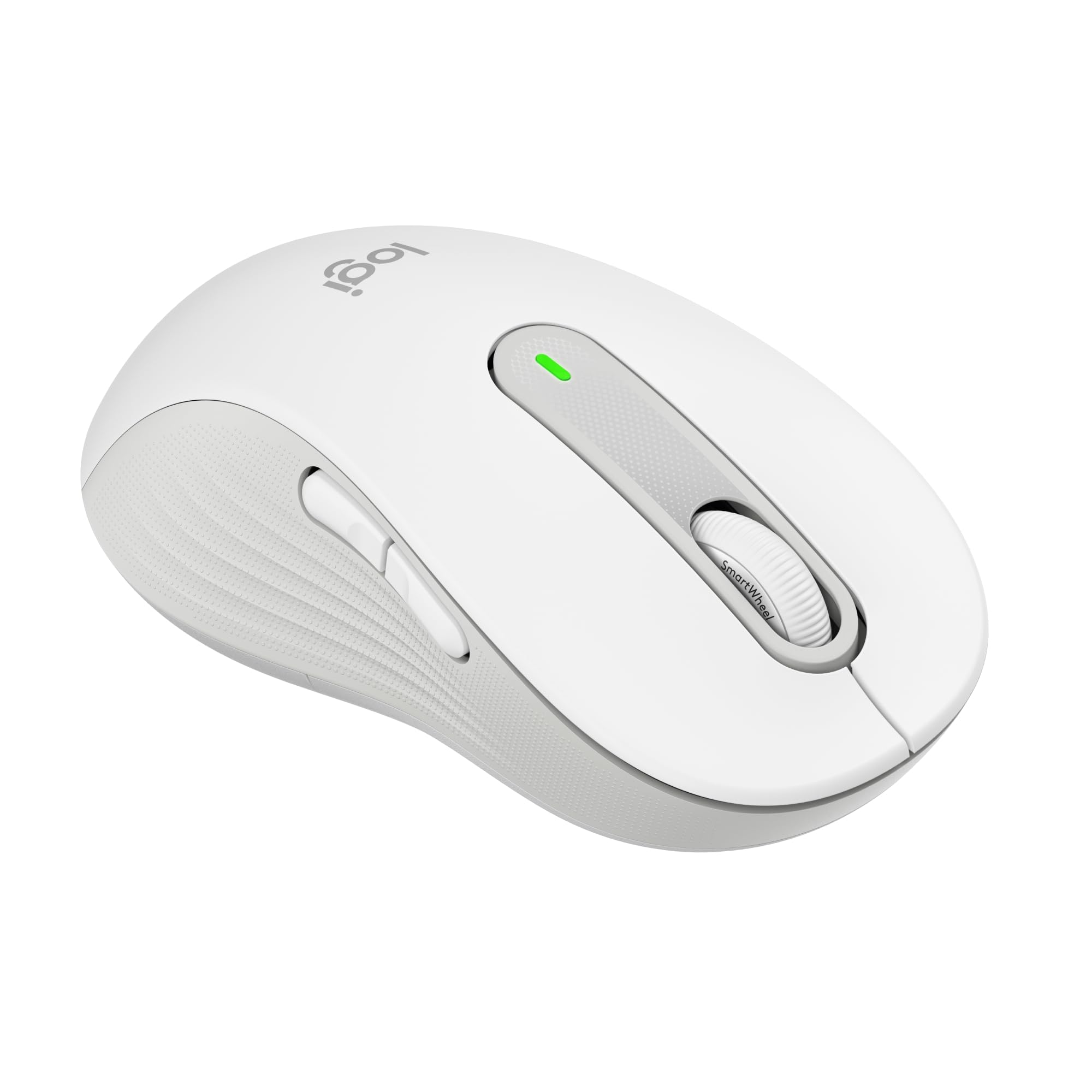Logitech Signature M650 L Left Kabellose Maus - für große linke Hände, Leise Klicks, Anpassbare Seitentasten, Bluetooth, Kompatibilität mit mehreren Geräten - Weiß