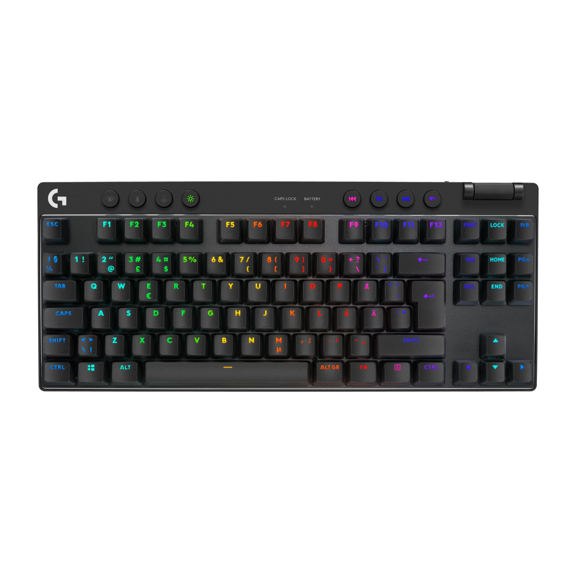 Logitech G PRO X TKL LIGHTSPEED kabellose Gaming-Tastatur, Skandinavisches QWERTY-Layout - Schwarz