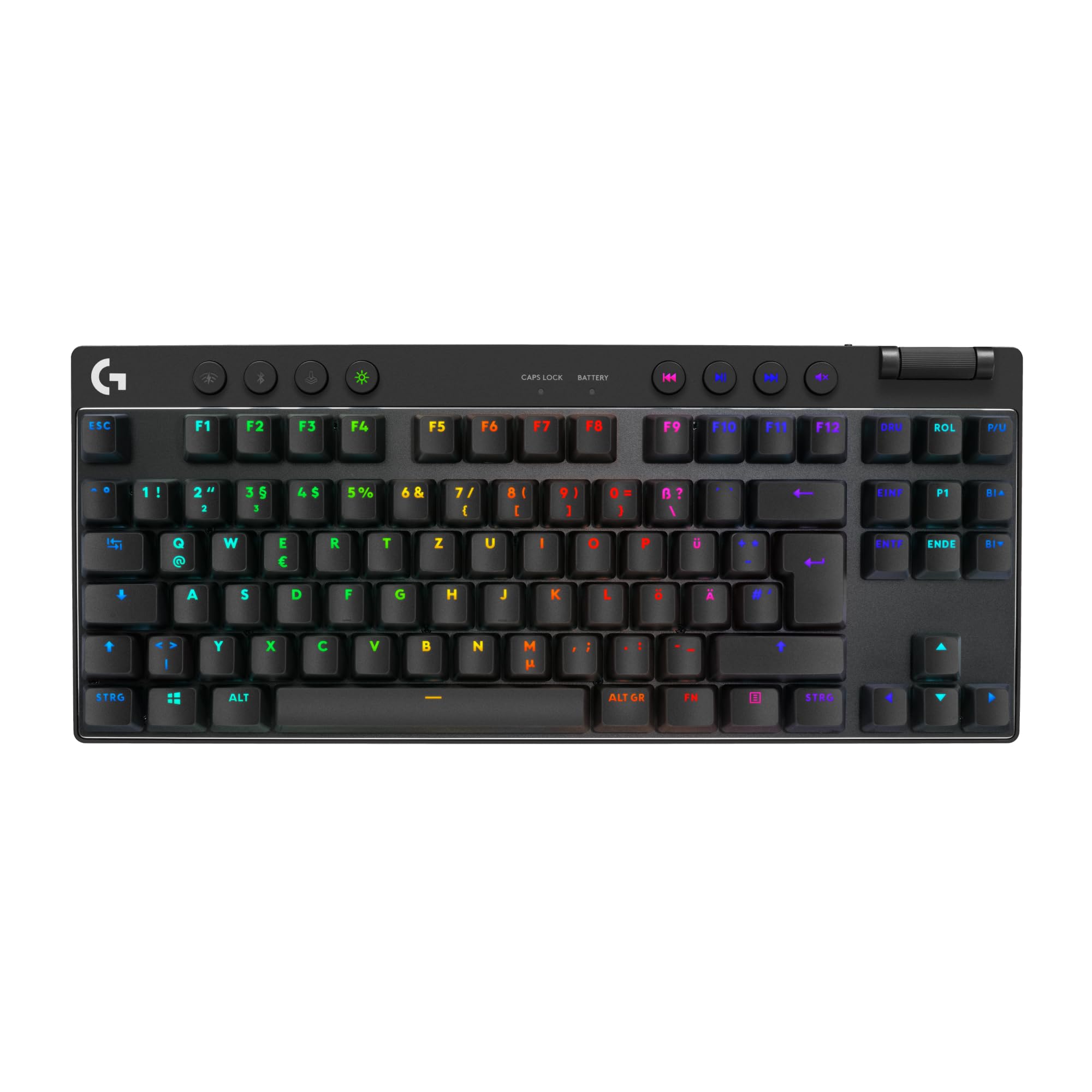 Logitech G PRO X TKL Lightspeed kabellose Gaming-Tastatur, ultramobiles Design ohne Ziffernblock, LIGHTSYNC RGB, PBT-Tastenkappen, Tactile Switches (GX Brown), QWERTZ Deutsches, PC - Schwarz
