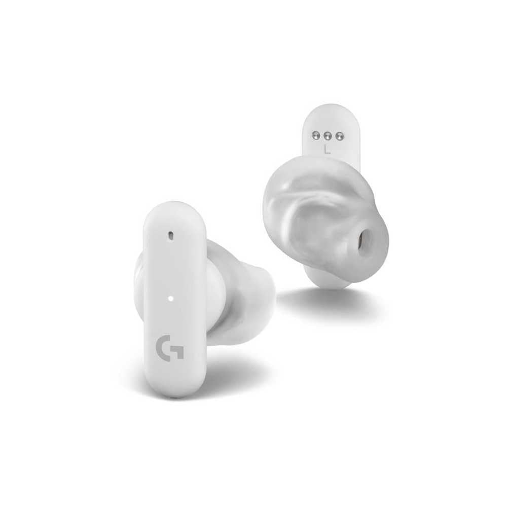 Logitech G FITS True Wireless Gaming Earbuds, individuell zugeschnittene Passform, Lightspeed + Bluetooth, Vier Beamforming-Mikrofone, PC, Mac, PS5, PS4, Mobile, Nintendo Switch - Weiß