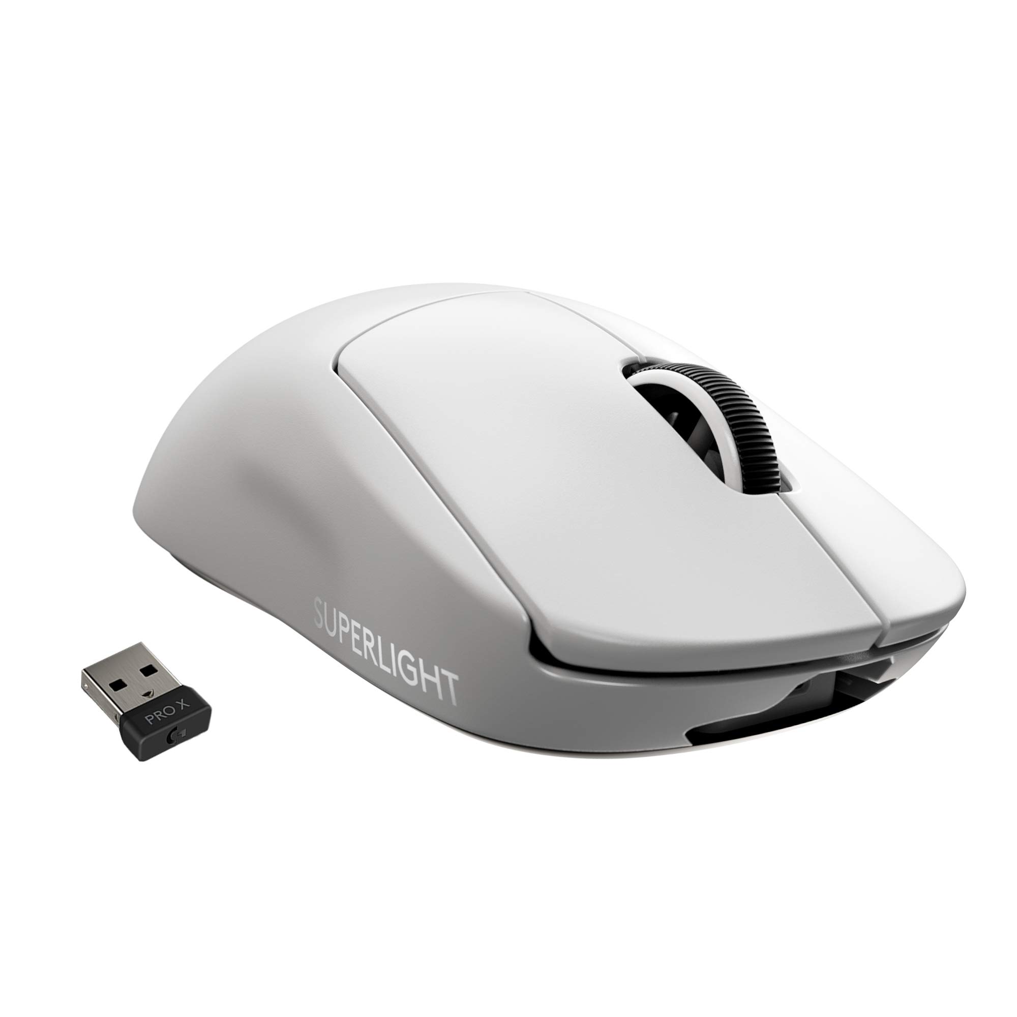 Logitech G PRO X SUPERLIGHT kabellose Gaming-Maus mit HERO 25K Sensor, Ultra-leicht mit 63g, 5 programmierbare Tasten, 70 Stunden Akkulaufzeit, PTFE-Füße ohne Zusatzstoffe, PC/Mac - Weiß