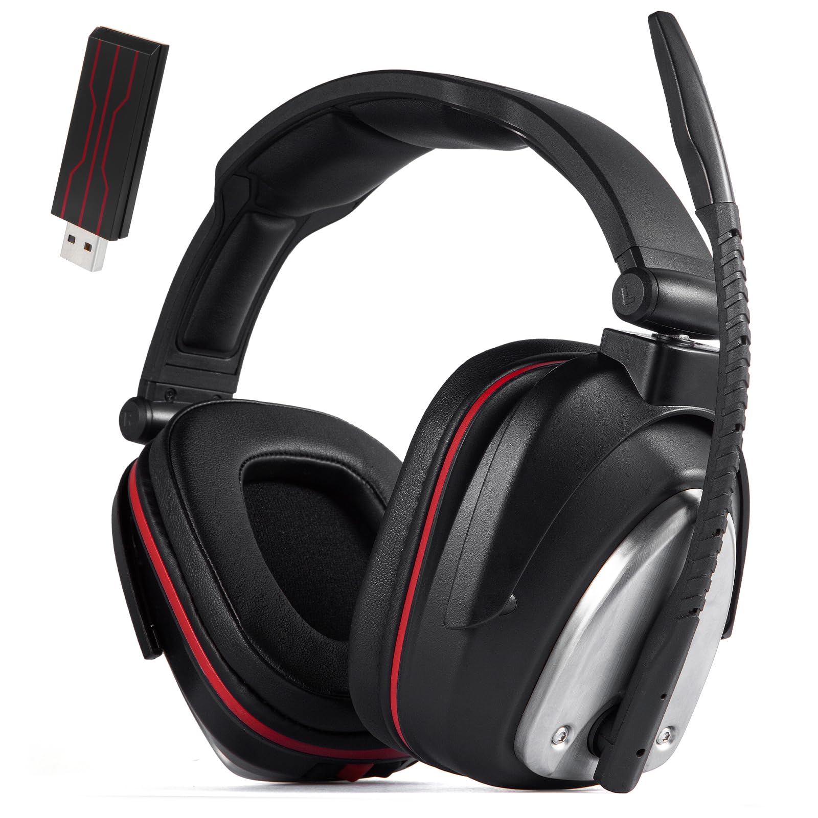 2.4G Wireless Gaming Headset für PS4,PS4 Slim Nintendo Switch und PC Deep Bass und rotierende Metallohrmuscheln