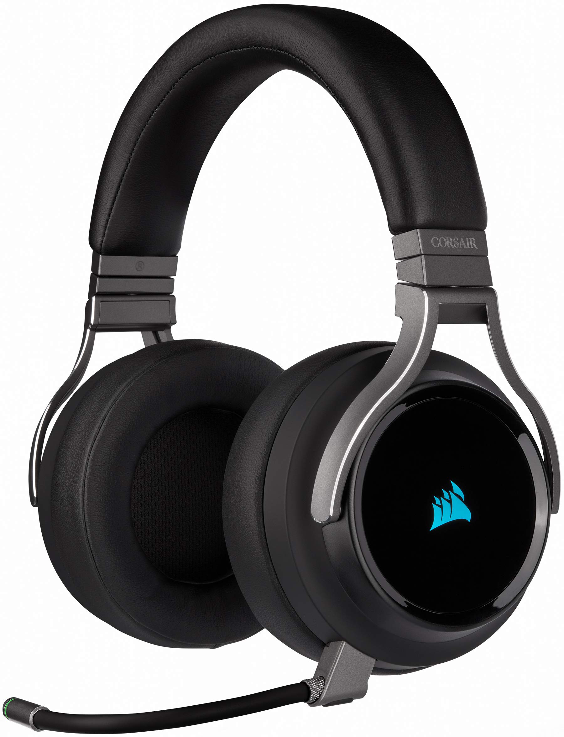 Corsair Virtuoso RGB Wireless High-Fidelity Gaming Headset - 7.1 Surround Sound - Abnehmbares Omnidirektionales Mikrofon - iCUE-Kompatibel - PC, Mac, PS5, PS4, Nintendo Switch, Mobile - Carbon