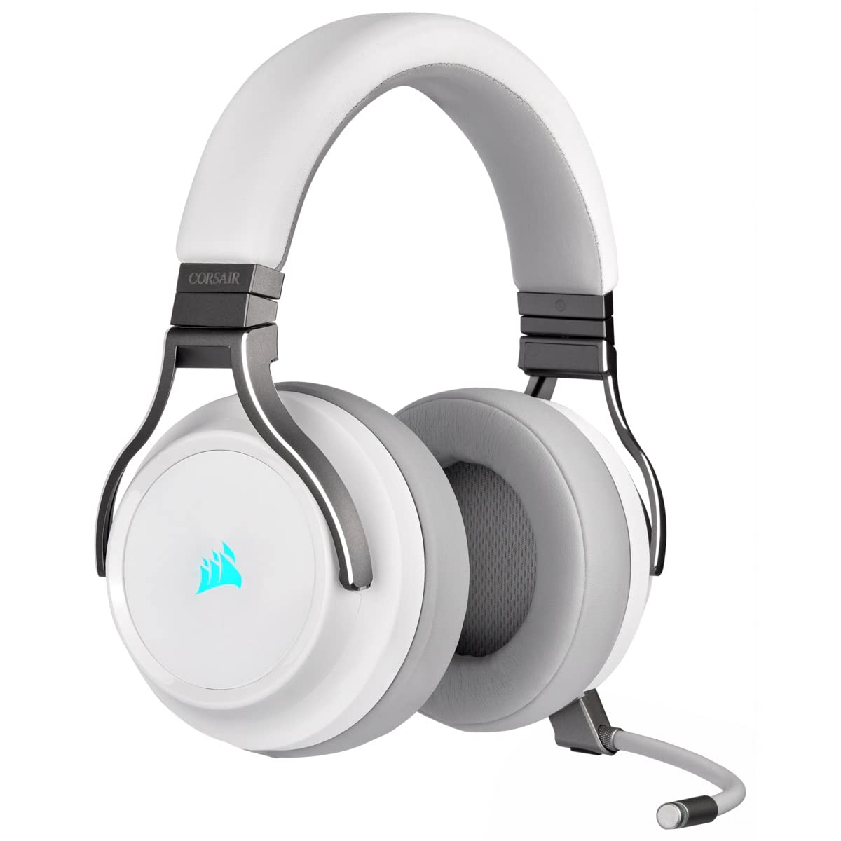 CORSAIR VIRTUOSO RGB WIRELESS High-Fidelity Gaming Headset - 7.1 Surround Sound - Abnehmbares Omnidirektionales Mikrofon - iCUE-Kompatibel - PC, Mac, PS5, PS4, Nintendo Switch, Mobile - Weiß