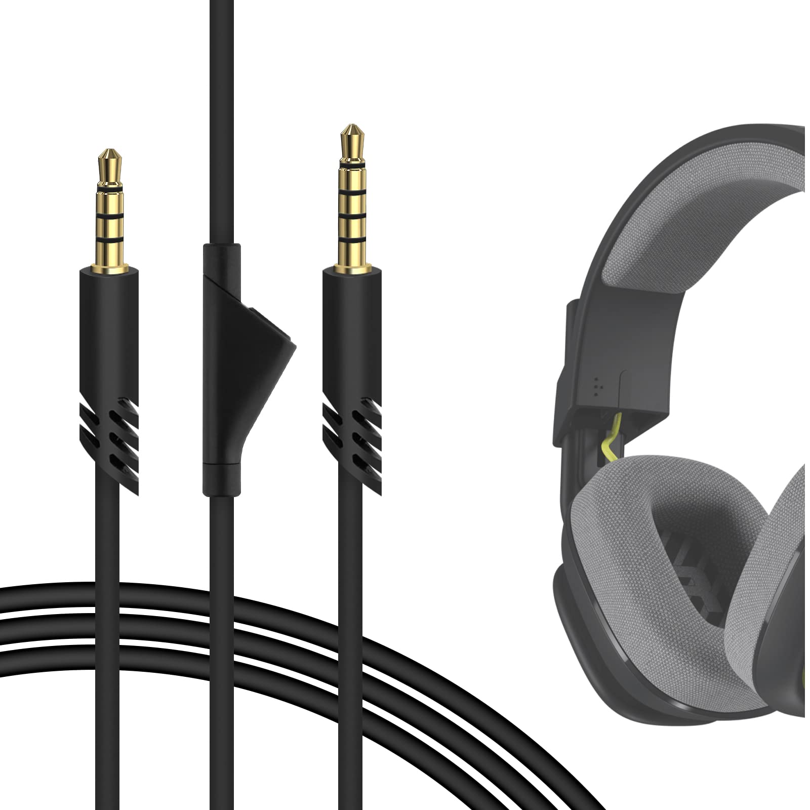 GEEKRIA Audiokabel kompatibel mit Astro A10 Gen 2, A10, A30, A40, A40TR Gaming-Headsets – 3,5-mm-AUX-Stereo-Ersatzkabel mit Mute-Steuerung – Xbox One, PS4 (2 m/6,5 ft)