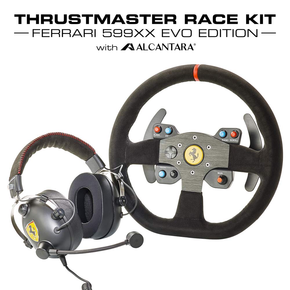 Thrustmaster Ferrari Race Kit with Alcantara (Lenkrad AddOn 30 cm Alcantara Gaming-Headset 50mm Treiberabn. Richtmikrofon Memoryschaum m. Gelkissen PS4 / Xbox One/PC)