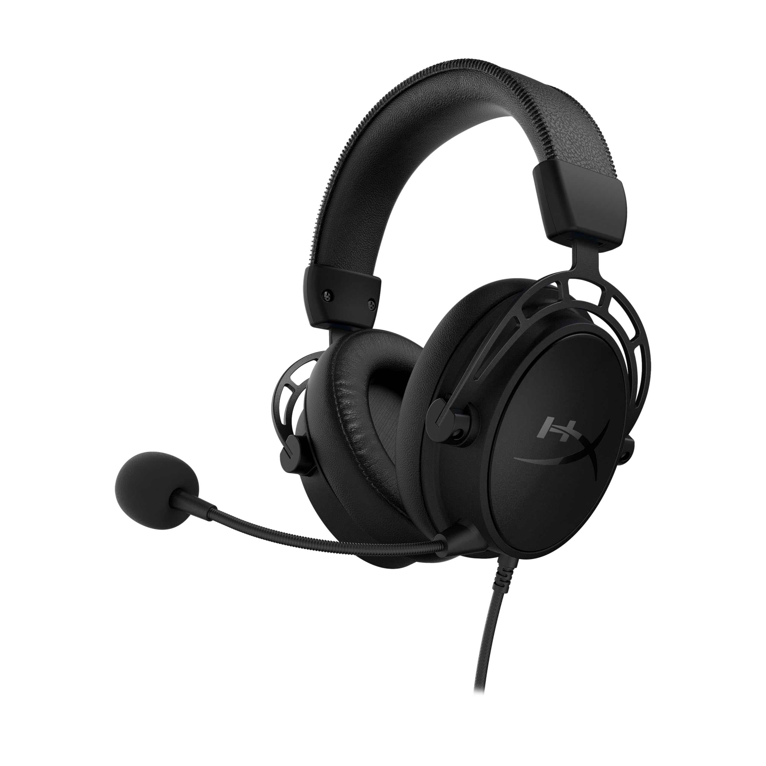 HyperX Cloud Alpha S Gaming-Headset, 7.1 Surround Sound, einstellbarer Bass, Dual Chamber Drivers, Audio-Control-Mixer, Memory Foam, abnehmbares Mikrofon, kompatibel mit PC, Schwarz