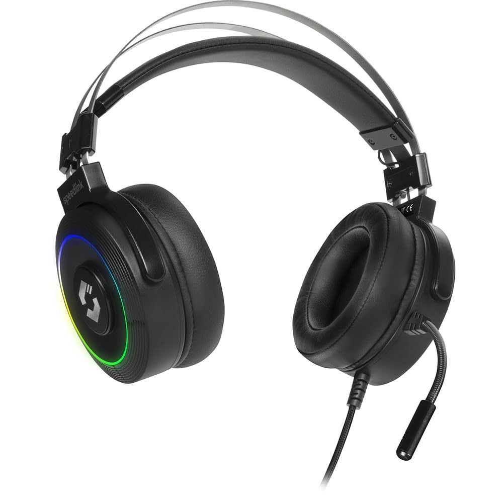 Speedlink ORIOS RGB 7.1 PC Gaming Headset - flexibles Mikrofon, RGB Beleuchtung, 7.1-Surround-Sound, USB-A Anschluss, schwarz