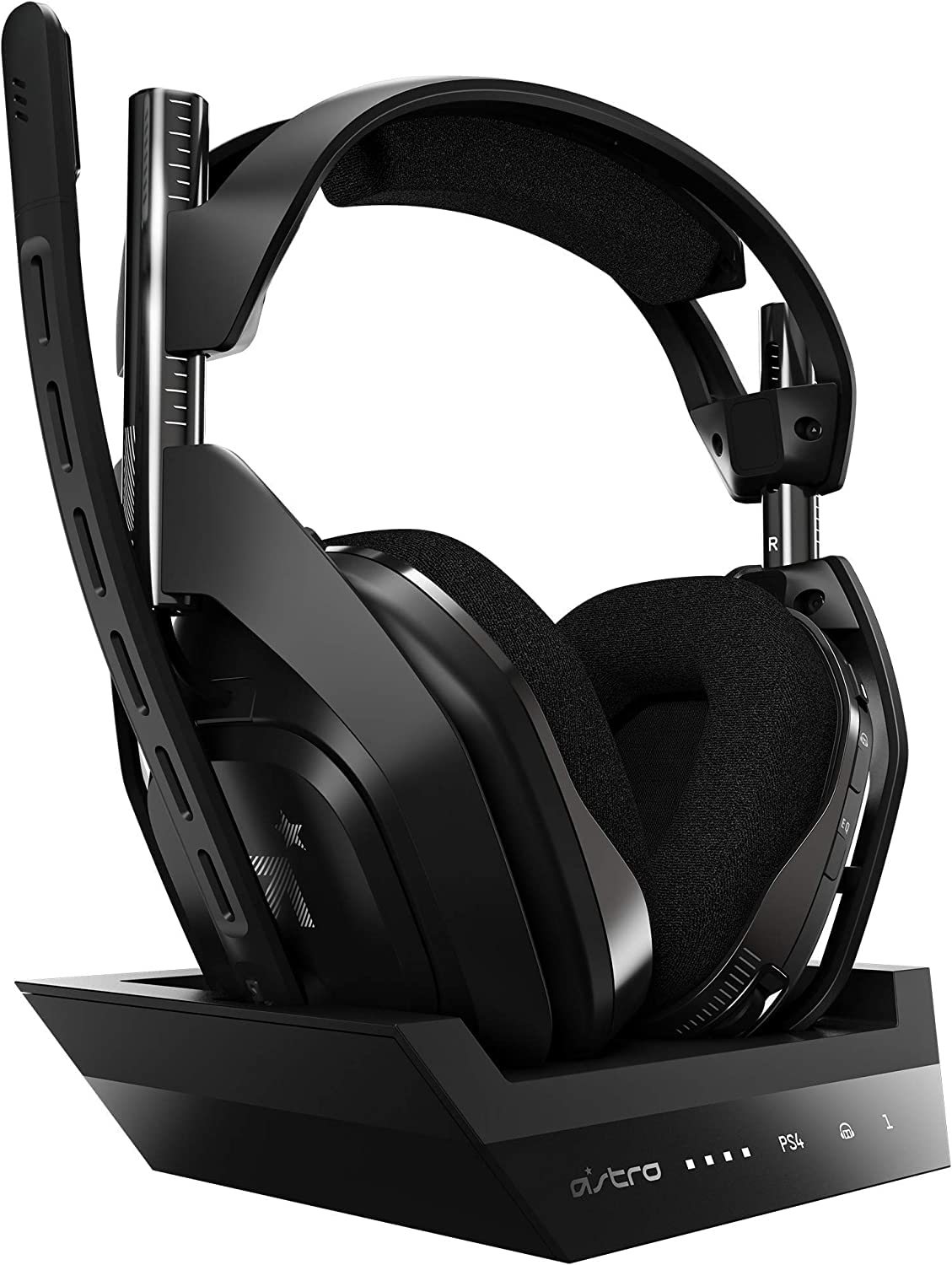 Astro Gaming A50 Headset Plus Basisstation Gen 4, kabellos – PS4, PC, Mac – Schwarz und Silber (erneuert)