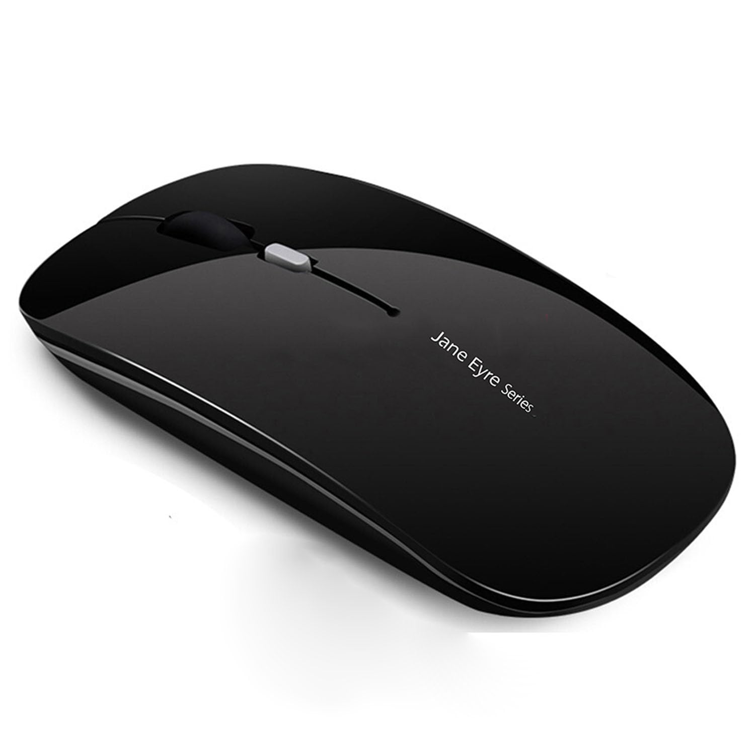 Uiosmuph Q5 Kabellos Maus, Wiederaufladbar Funkmaus 2.4G Leise Funkmaus Ultra Dünn Wireless Computermaus 1600 DPI Mit Mäuse mit USB-Empfänger Typ C für Laptop, PC, Linux, MacBook (Schwarz)