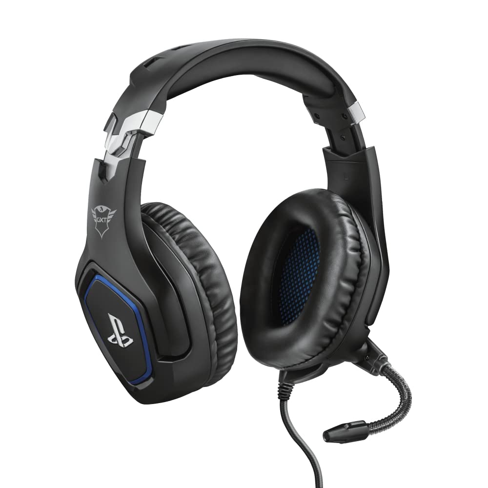 Trust Gaming GXT 488 Forze Gaming-Headset PS4 und PS5, offizielle Lizenz für PlayStation, Klappmikrofon, 50 mm aktive Lautsprecher, geflochtenes Nylonkabel, 1,2 m, Schwarz