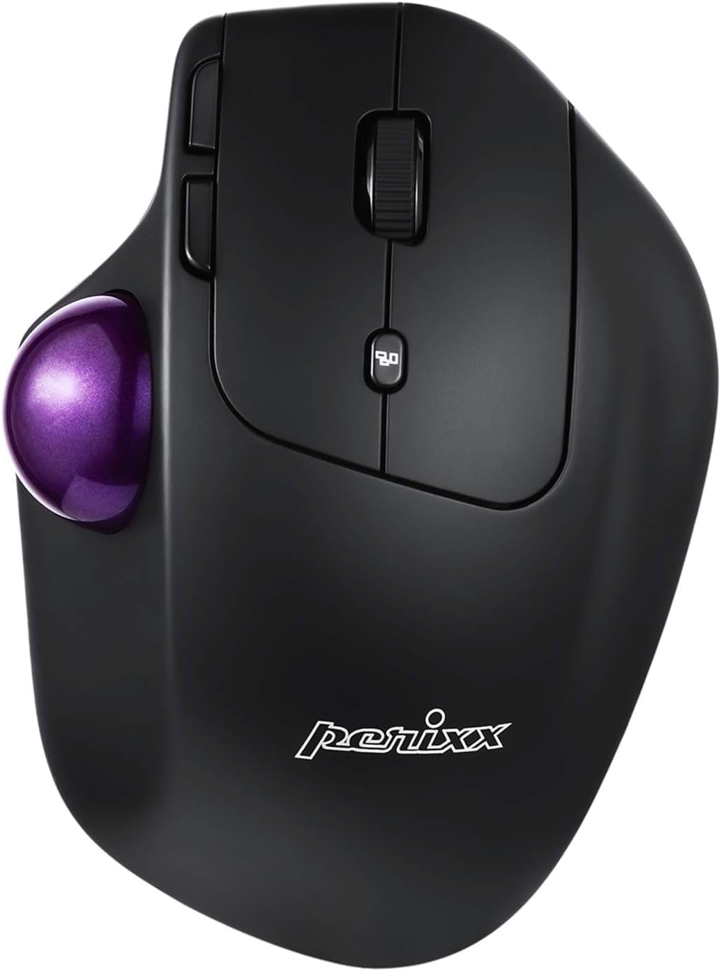 Perixx PERIMICE-720 Kabellose 2.4 GHz und Bluetooth Ergonomische Trackball Maus, Anpassbarer Winkel, 2 DPI Level, Schwarz