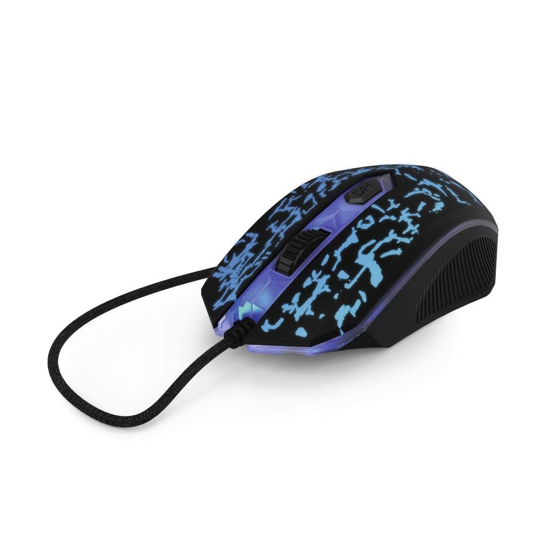 Hama Gaming Maus für PC BL!NG2 (3200dpi, 125Hz USB-Signal, kabelgebunden, hohe Leistung, LED, PC und Mac kompatibel, Neue Generation, 1,4m langes Kabel) schwarz/blau