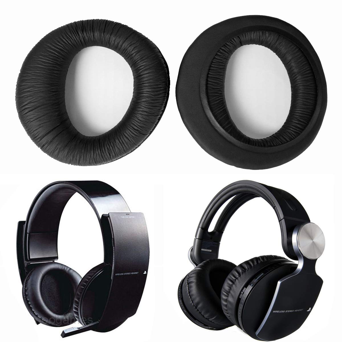 Ersatz-Ohrpolster, Reparaturteile, kompatibel mit Sony PS3/PS4 Wireless Headset, Playstation 3, Playstation 4, Stereo-Gaming-Kopfhörer
