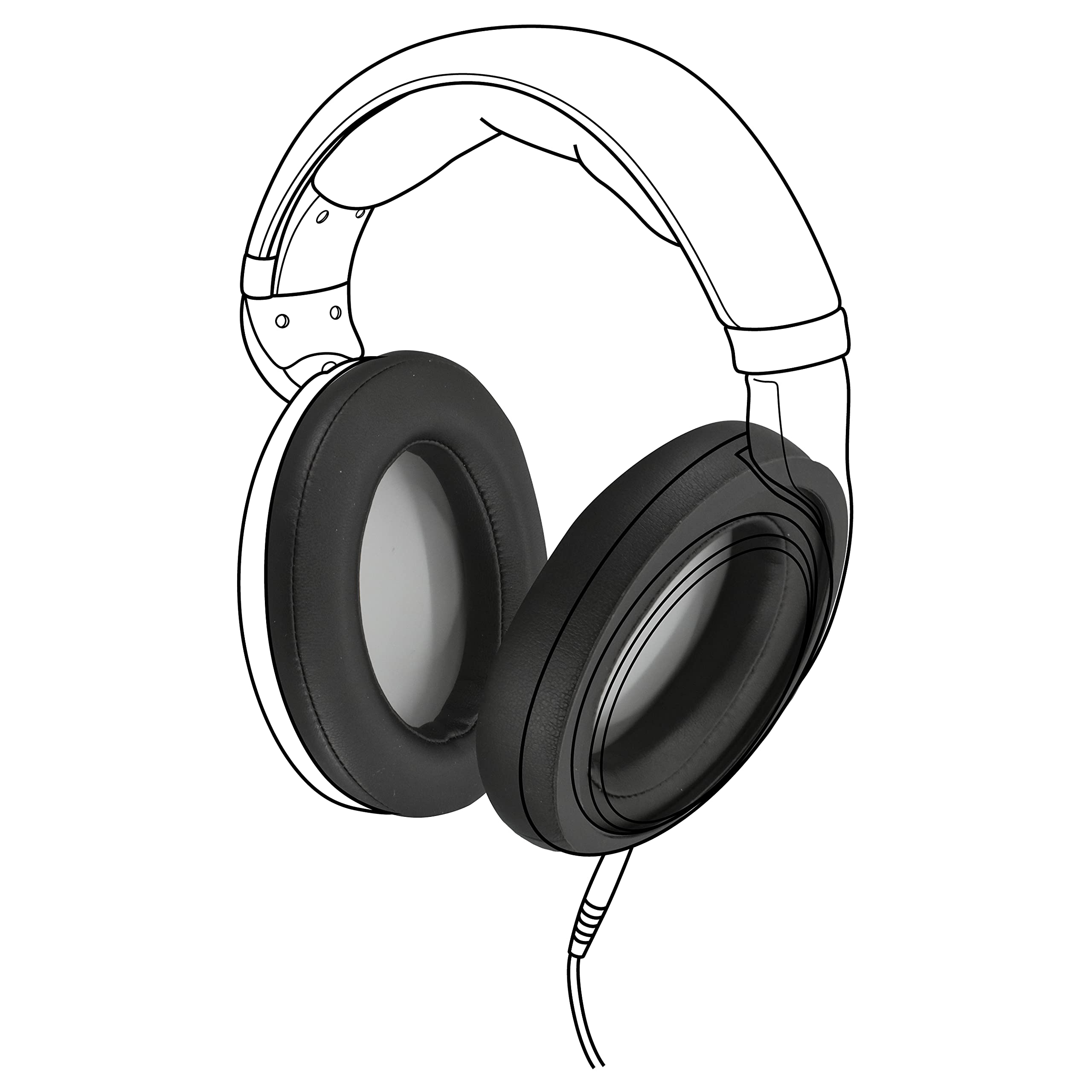 Dekoni Audio Midnight Earpadz für Sennheiser HD598, PC37x Gaming-Headset, Kunstleder, Schwarz, 2 Paar