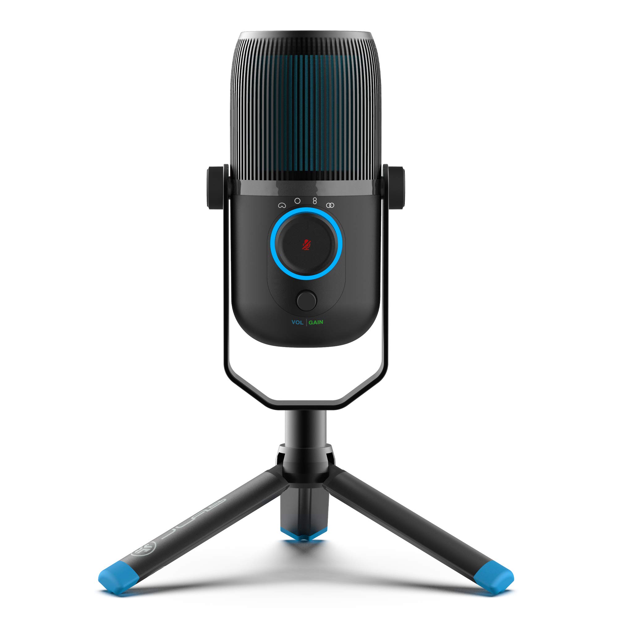 JLab Talk USB Mikrofon - PC Plug und Play Mit USB-C, 4 Richtcharakteristiken, Lautstärkeregelung und Stummschaltung - Streaming, Podcast und Gaming Mikrofon mit Stativ