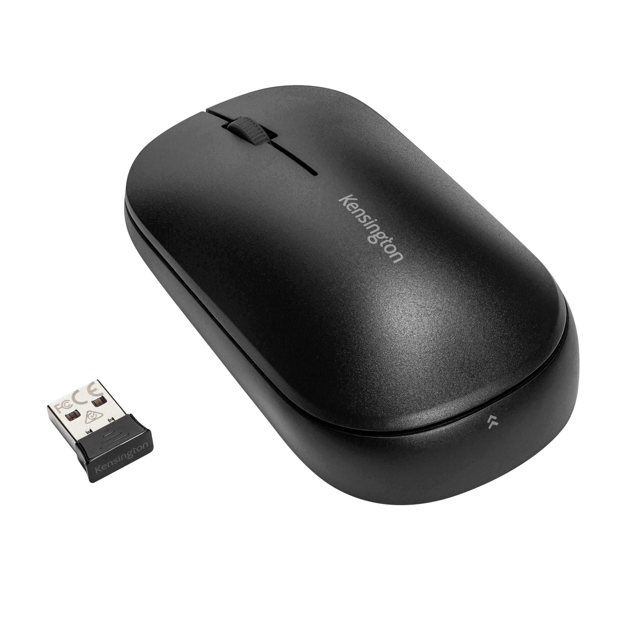 Kensington SureTrack Kabellose Maus mit Bluetooth und Nano-USB-Empfänger, Ideal für Laptops und Desktop-Computer, Kompatibel mit Chrome, Mac, Windows und Android, Schwarz, K75298WW