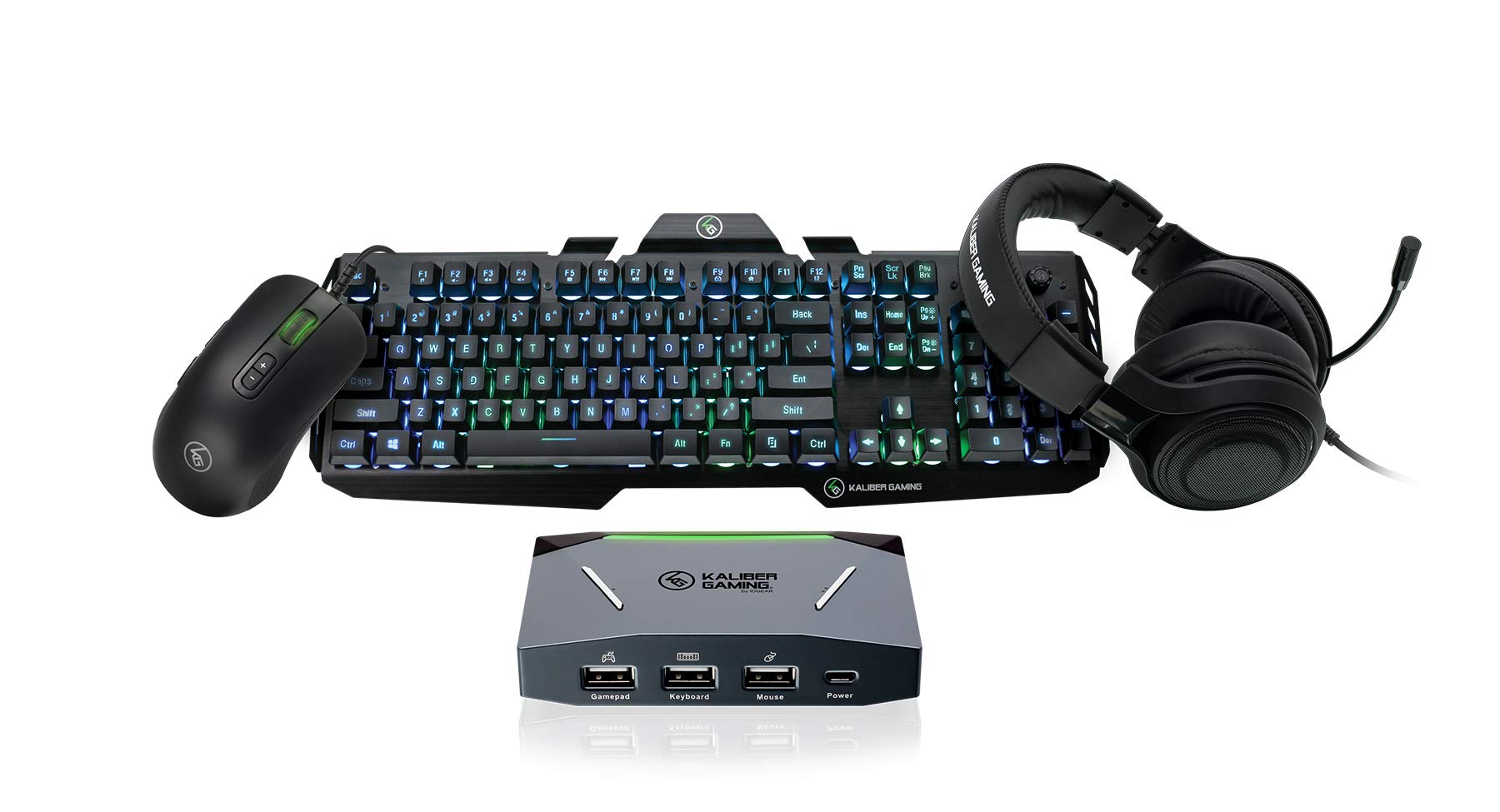 IOGEAR -KeyMander GE1337P2KIT3 2/Tastatur/Maus/Headset, Schwarz