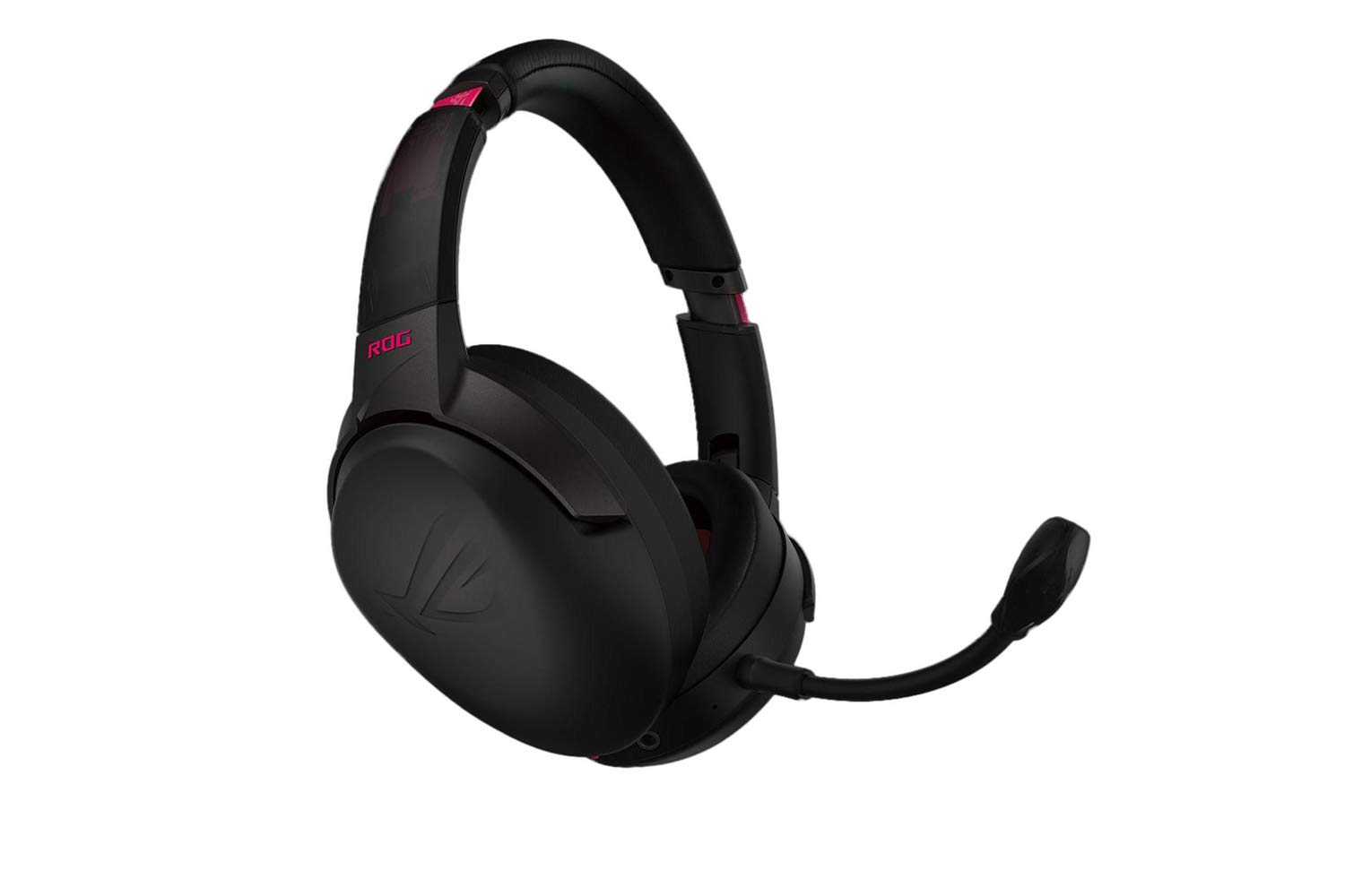 ASUS ROG Strix Go 2.4 Electro Punk Wireless Gaming Kopfhörer mit USB-C 2,4 GHz Adapter | Ai Powered Noise-Cancelling Mikrofon | Over-Ear Kopfhörer für PC, Mac, Nintendo Switch und PS4