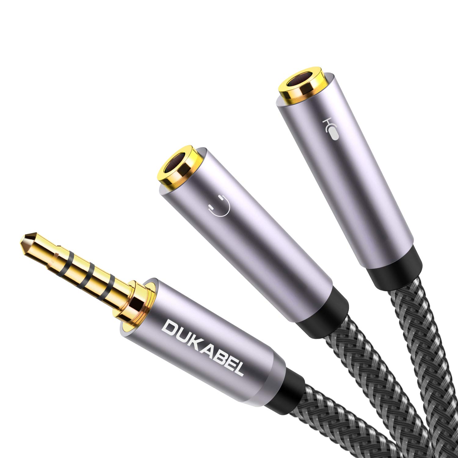 DuKabel Audio Klinken Y Kabel Kopfhörer Splitter Adapter (3.5mm CTIA Standard Klinkenstecker auf 2X 3,5mm TRS Buchse) für Gaming Headset, Xbox One, PS4, Smartphones und Laptop - Top Series 1,2m
