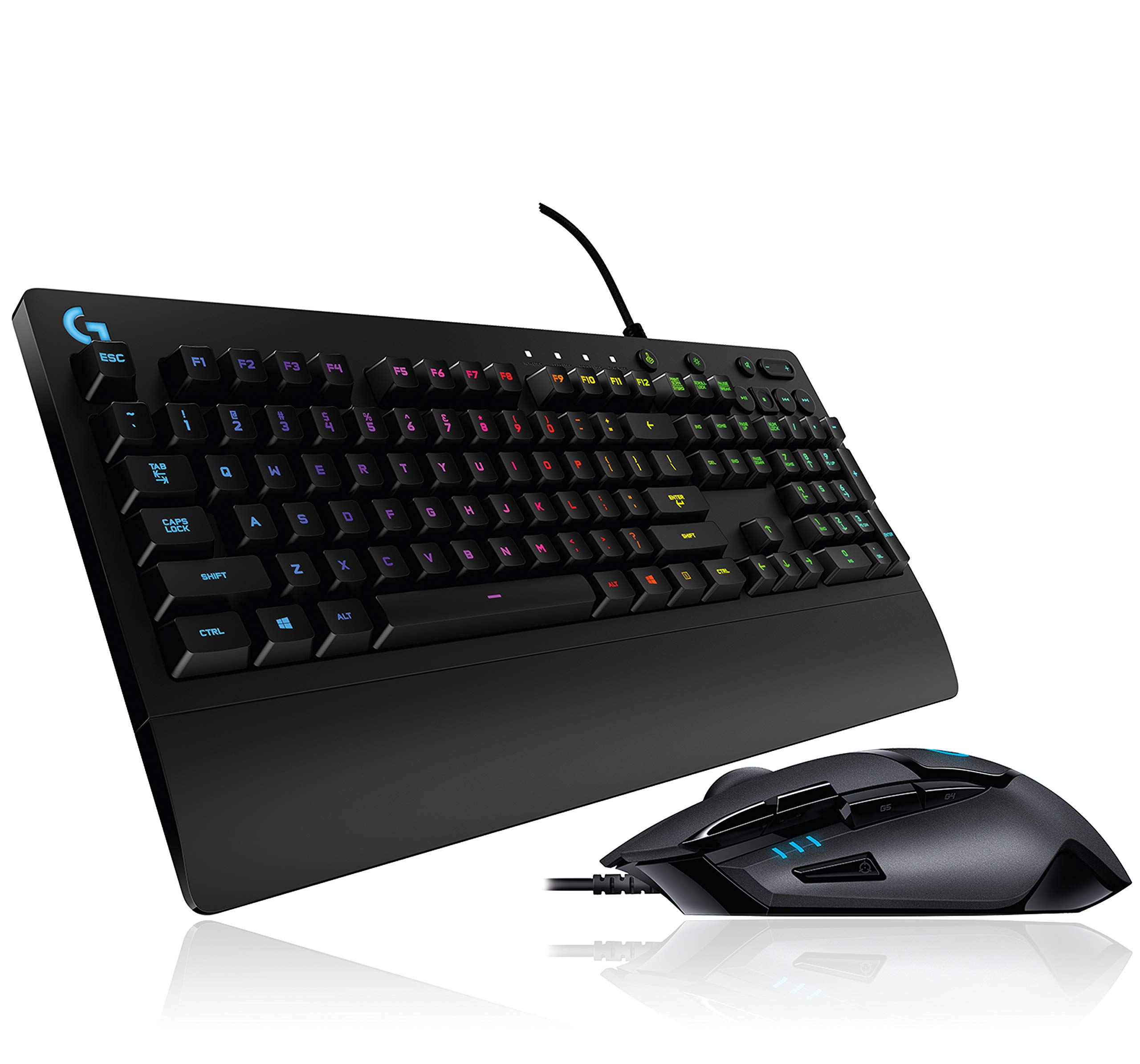 Logitech G402 Hyperion Fury Gaming-Maus, 4000 DPI Optischer Sensor, 8 Programmierbare Tasten + Logitech G213 Prodigy Gaming-Tastatur, RGB-Beleuchtung, Programmierbare G-Tasten