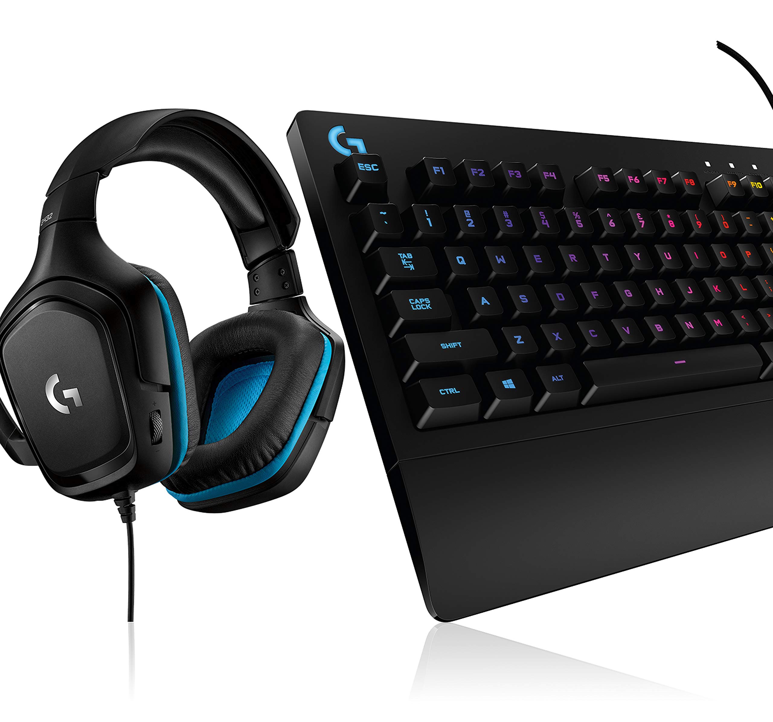 Logitech G213 Prodigy Gaming-Tastatur, RGB-Beleuchtung, Programmierbare G-Tasten + Logitech G432 kabelgebundenes Gaming-Headset, 7.1 Surround Sound, DTS Headphone:X 2.0