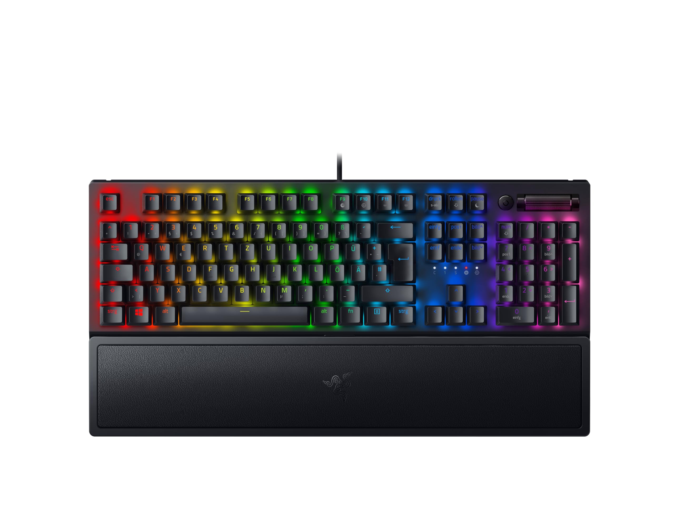 Razer BlackWidow V3 (Green Switch) - Mechanische Gaming Tastatur (Klickende Mechanische Switches, Doubleshot ABS-Tastenkappen, Medientasten, Handballenauflage) QWERTZ DE-Layout | Schwarz