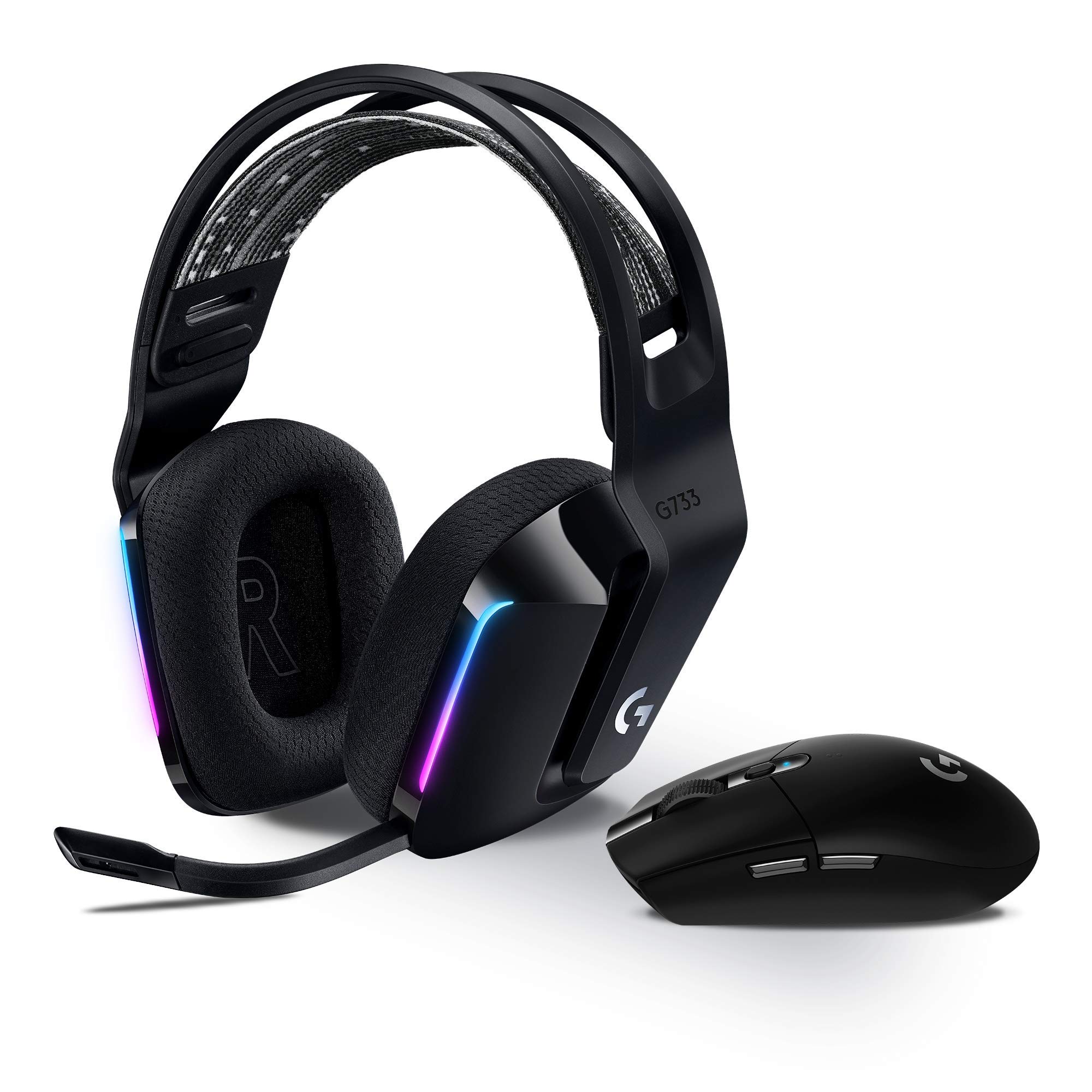 Logitech G305 LIGHTSPEED kabellose Gaming-Maus + Logitech G733 LIGHTSPEED Kabelloses Gaming Headset mit Kopfbügel