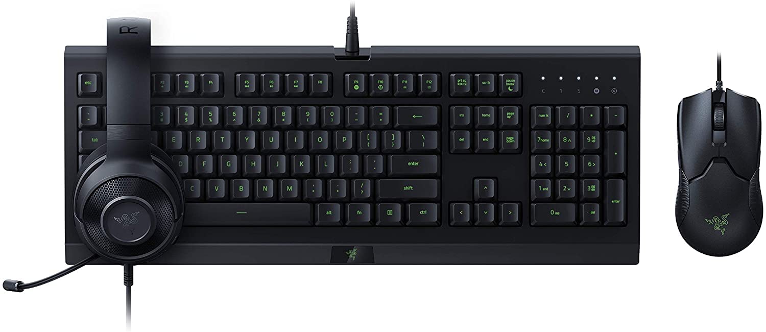 Razer Power Up Gaming Bundle – bestehend Viper Maus, Cynosa Lite Gaming-Tastatur (UK-Layout) Kraken X Lite Kopfhörer