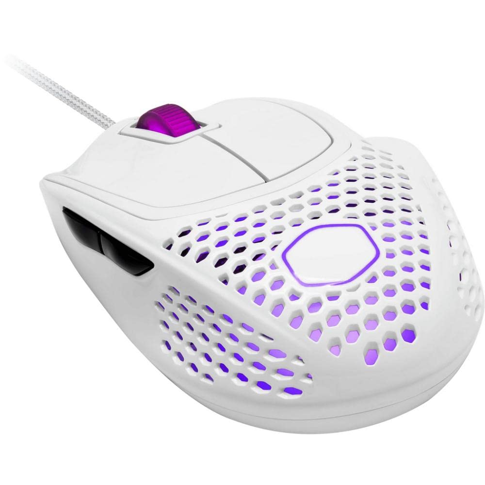 Cooler Master MM720 RGB-LED Claw Grip Gaming Maus mit Kabel - Ultra-leichte 49g Wabenschale, 16000 DPI Optischer Sensor, 70 Millionen klick Micro Switches, PTFE Gleit-Füße - Glänzend, Weiß