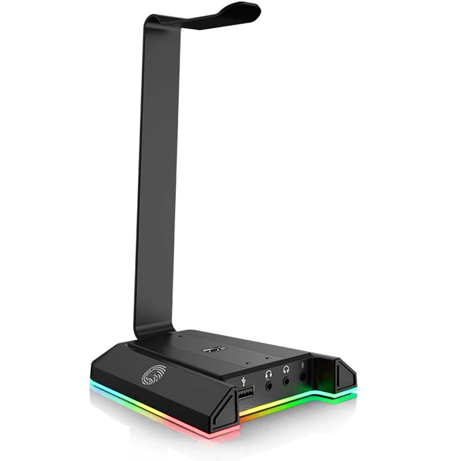 EKSA W1 Gaming Headset Ständer, Aluminium RGB Kopfhörer Halterung mit 7,1 Surround Sound, 2 USB Anschlüssen und 3 Buchsen von 3.5mm, PC Zubehör Gaming Headset Halter