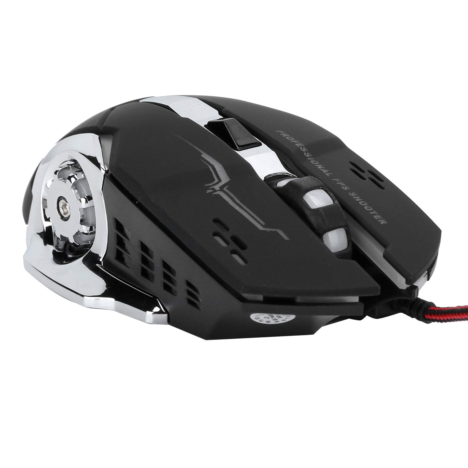 VBESTLIFE Kabelgebundene Gaming-Maus PC-Spielemäuse Schwarze Computermäuse mit RGB-Hintergrundbeleuchtung, Gaming-Maus Kabelgebundene LED Leuchtend 3200 DPI Home Office