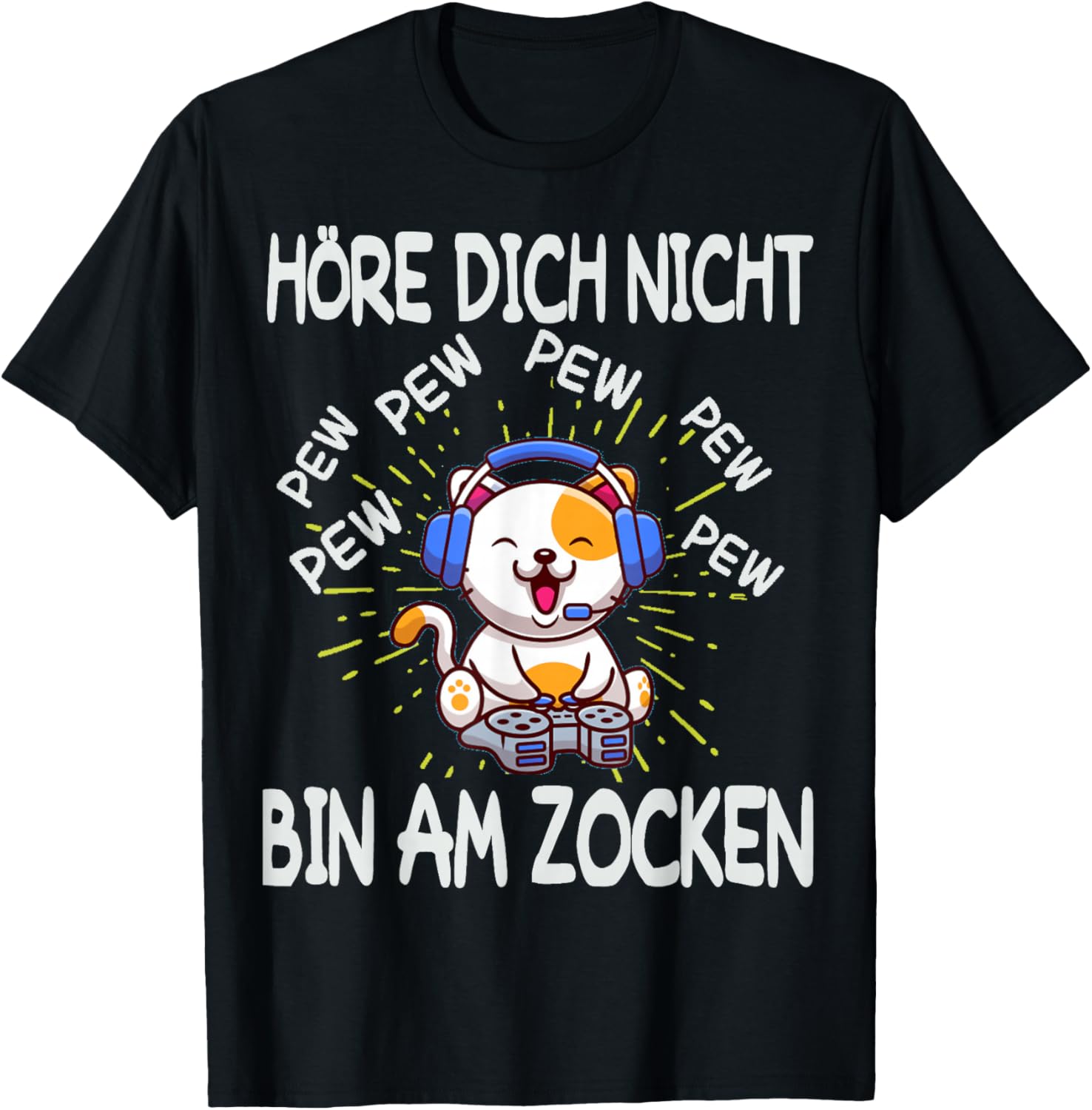 Gamer Spruch Gaming Katze Gaming Headset Geschenk für Zocker T-Shirt
