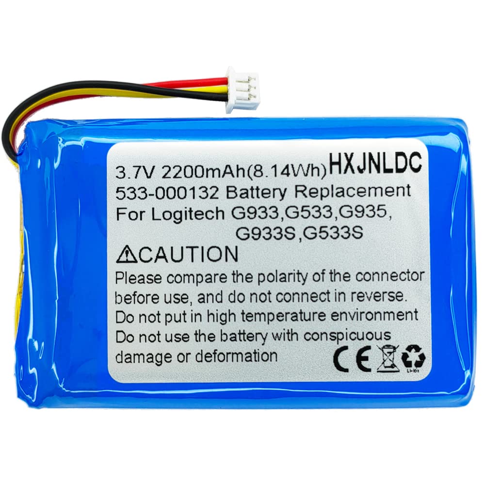 DC 3.7V 2200mAh Li-Ionen Akku für Logitech G933,G533,G935,G933S,G533S Wireless Artemis Spectrum Gaming Headset Akku Ersatz,Kompatibel 533-000132
