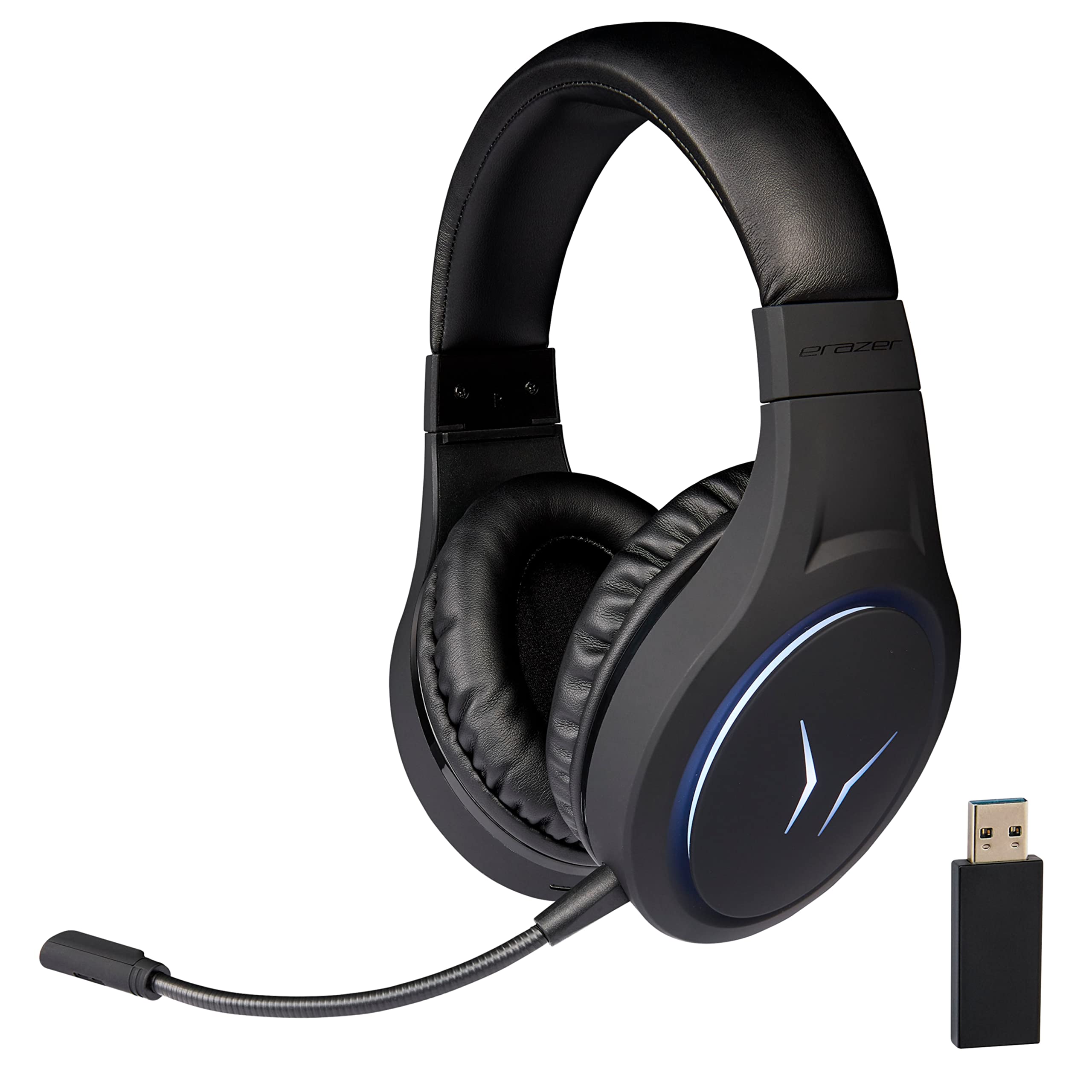 MEDION ERAZER Mage X10 Gaming Headset Wireless (RGB-Beleuchtung, integrierter Akku, integriertes Mikrofon, Over Ear, USB, 3,5 mm)