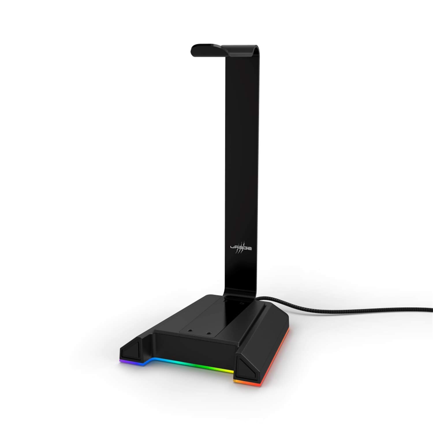 uRage Headset-Stand “AFK 300 Illuminated”, schwarz, Gaming-Headset-Ständer aus robustem Metall, bis 2,2 kg, Over-Ear & On-Ear, rutschfeste Unterseite, inkl. LED-Beleuchtung