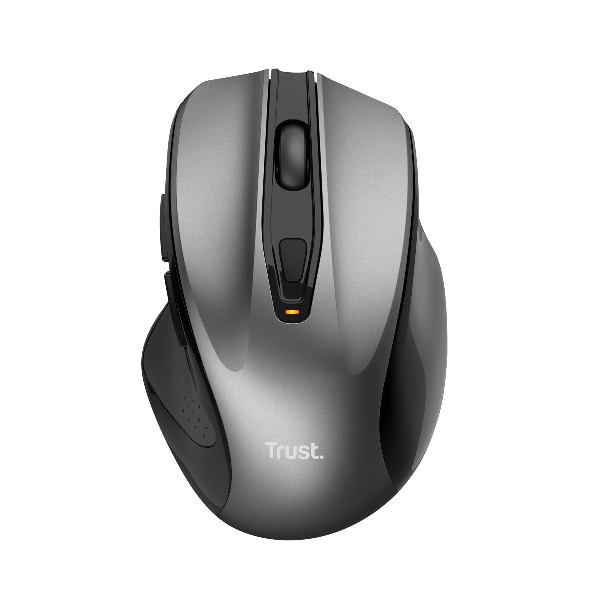 Trust Nito Kabellose Maus, Ergonomische Komfortable Funkmaus mit Daumenablage, USB-Mikroempfänger, 800-2200 DPI, 6 Tasten, Batterie Enthalten, PC Mac Computer Laptop MacBook Chromebook, Schwarz